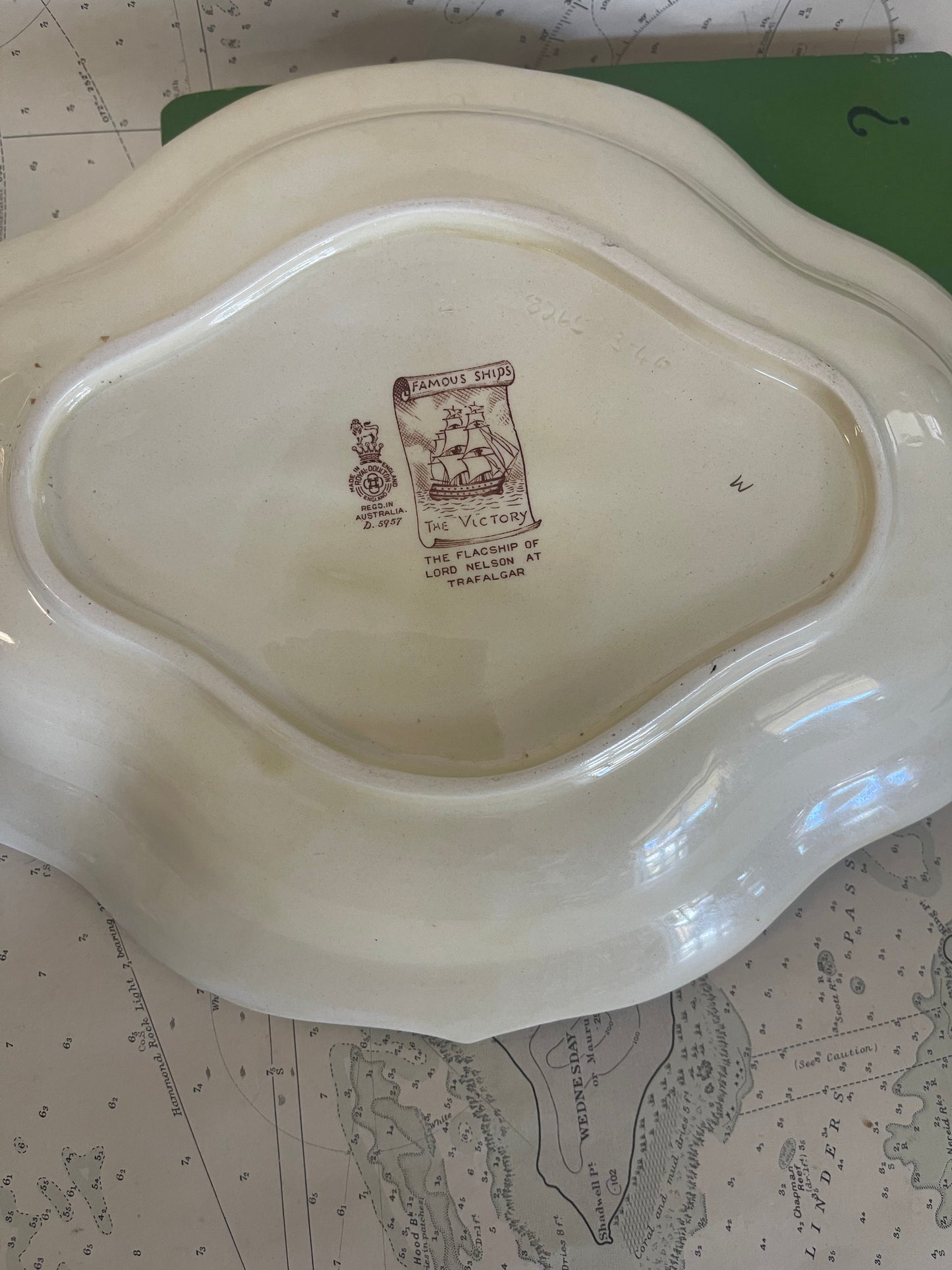 Royal Doulton famous ships dish H.M.S Victory flagship of Lord Nelson
