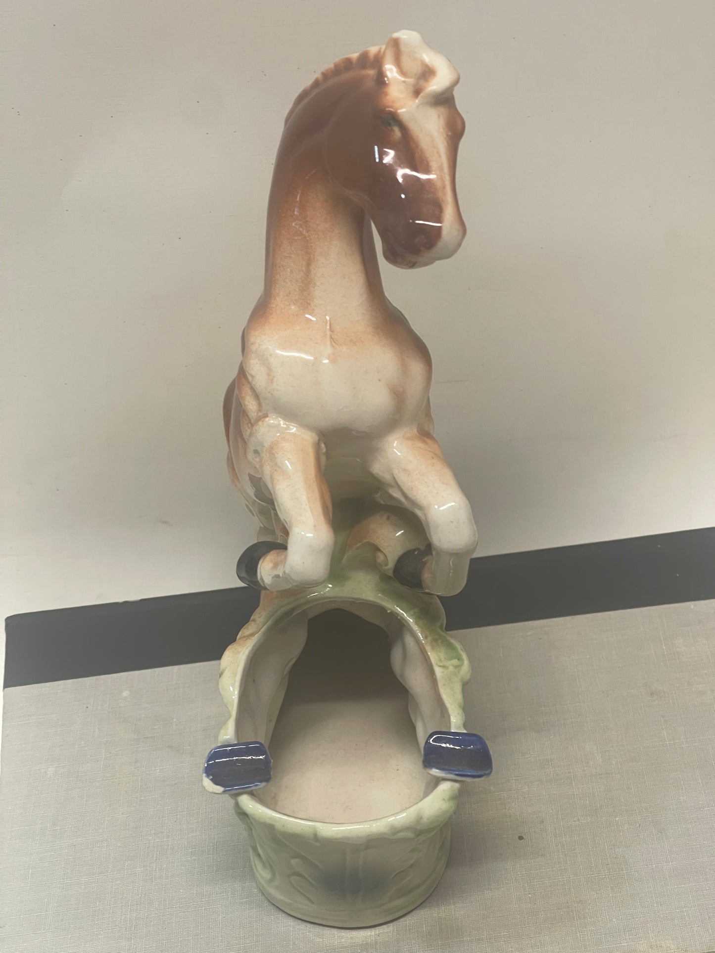 Vintage Japanese Kitsch Ceramic Horse Figurine, Planter or Ash tray