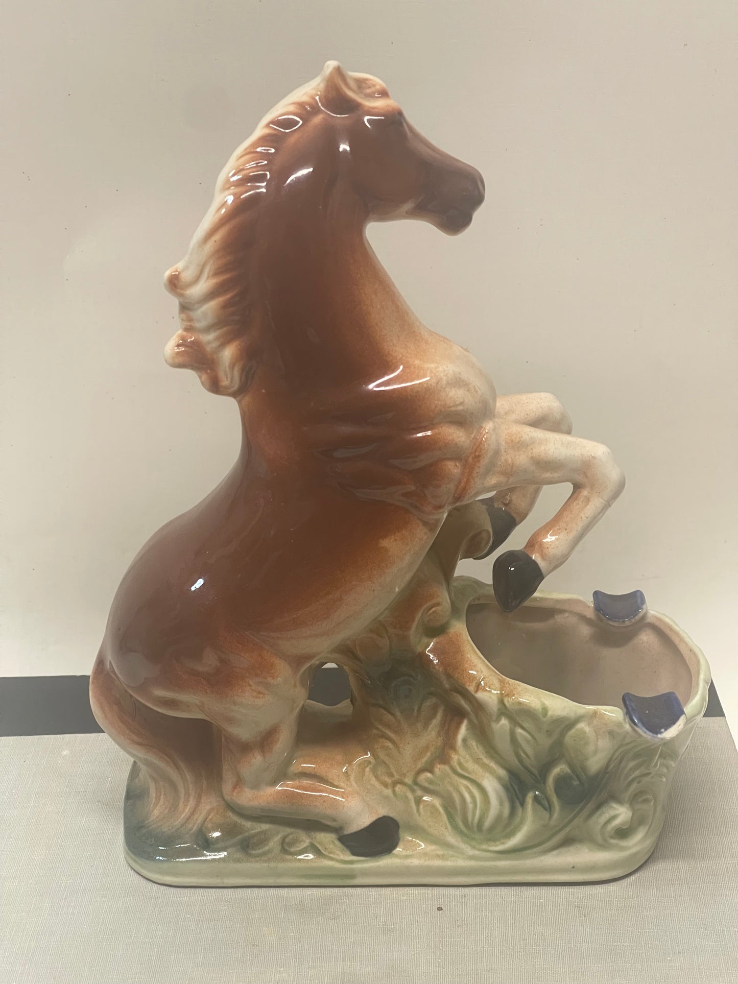 Vintage Japanese Kitsch Ceramic Horse Figurine, Planter or Ash tray