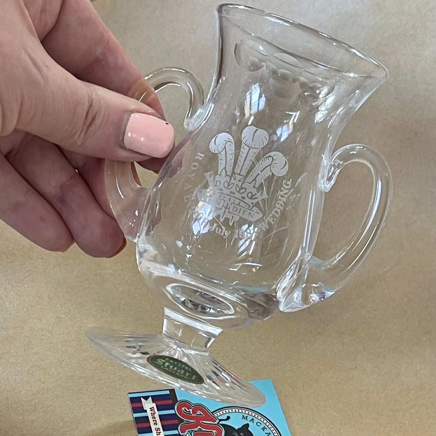 Stuart Crystal Small Goblet Charles & Diana Wedding 1981