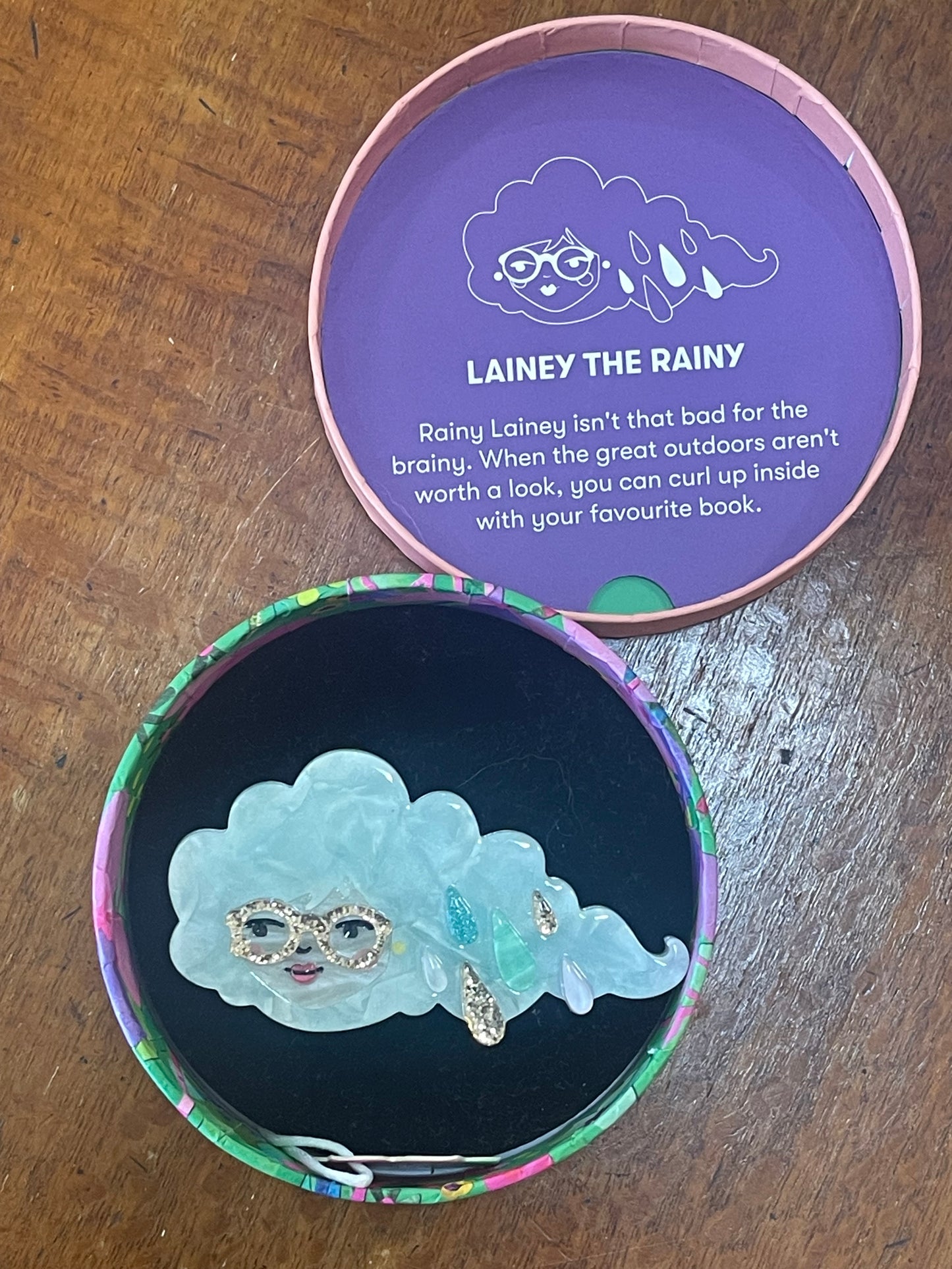 Lainey the rainy cloud Brooch (2023) by Erstwilder