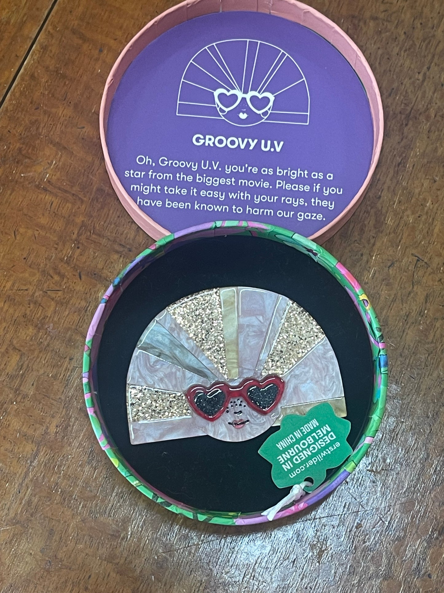 Groovy UV Brooch (2023) by Erstwilder