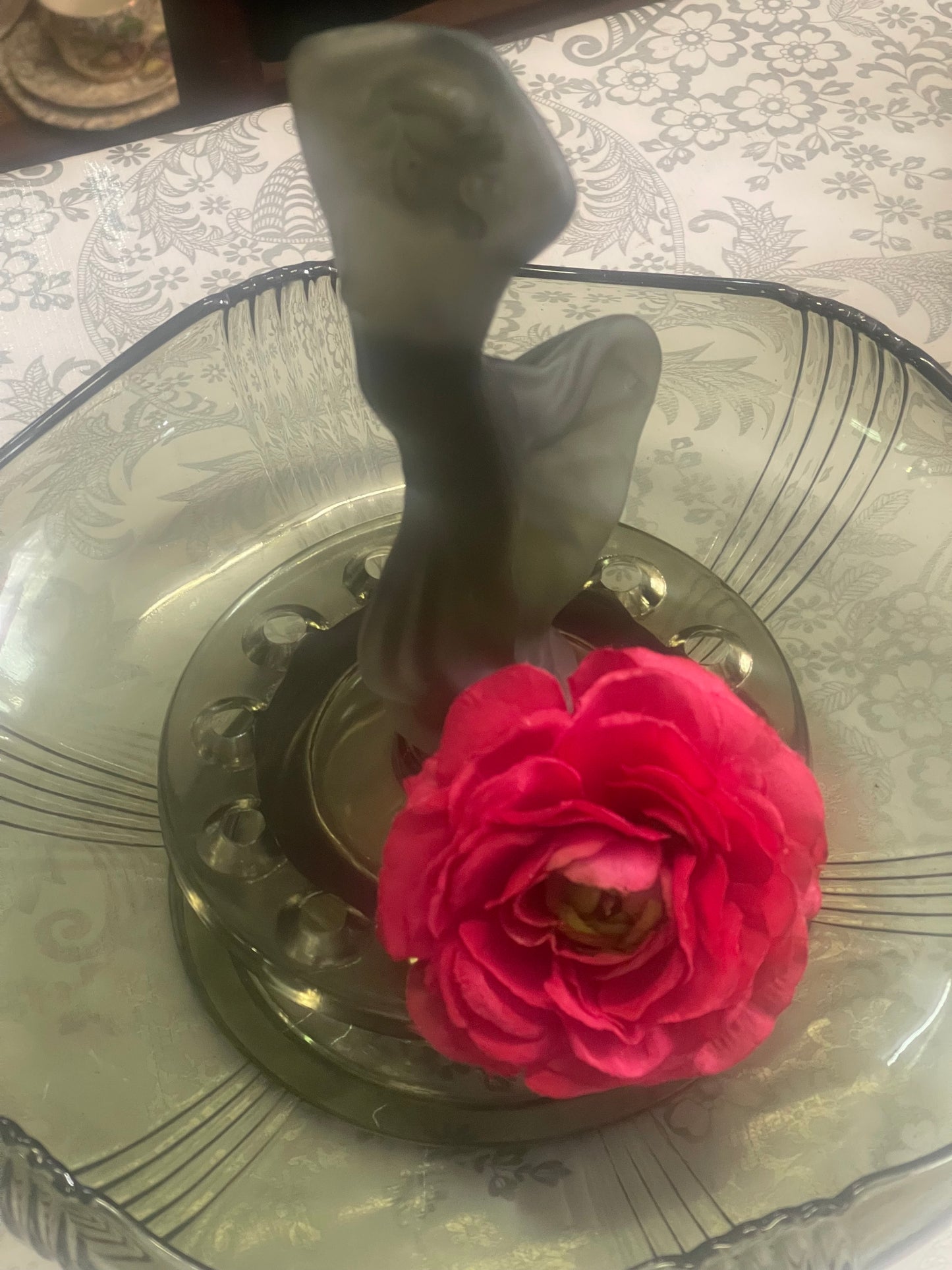 Josef Inwald Dancing Lady Float Bowl Set in Smoke Grey c.1930s