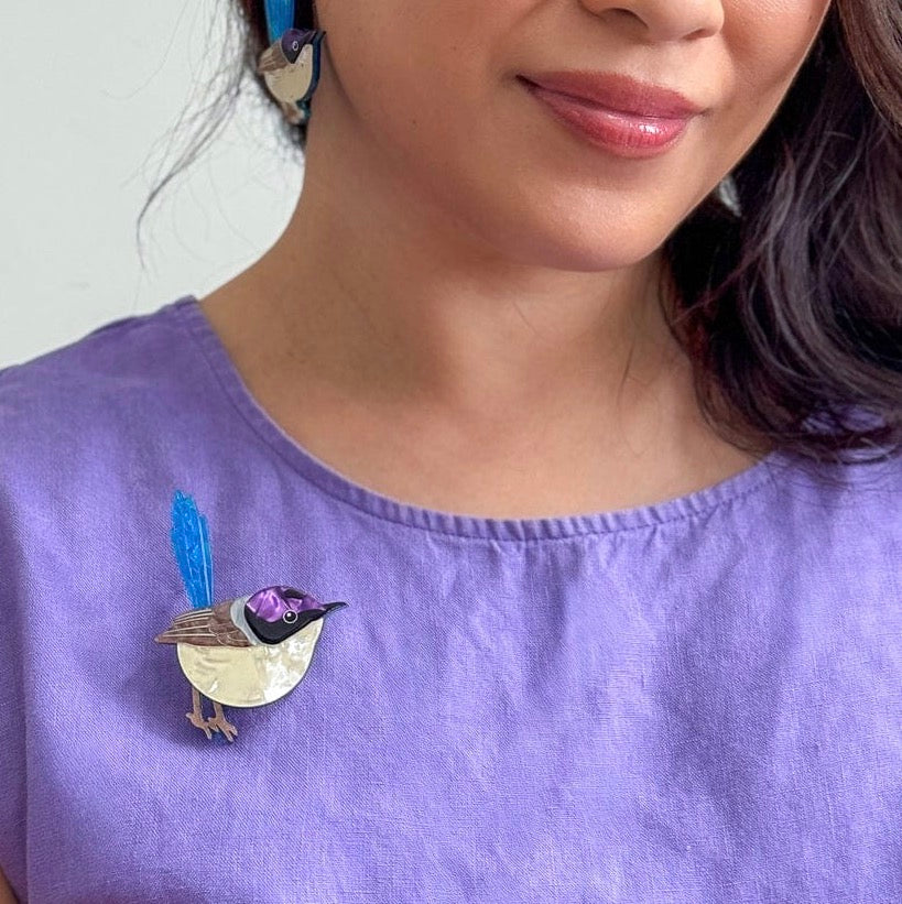 Erstwilder “ Purple-Crowned Fairy Wren” Brooch – The Rarest Kind Collection (2026)