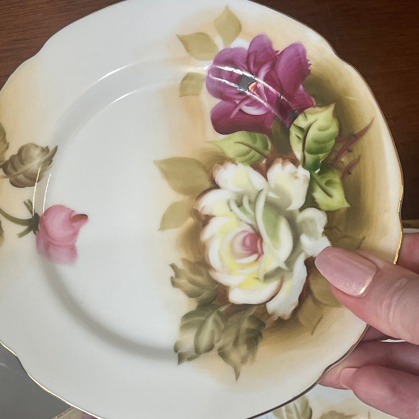 Vintage 1950s Japanese Teaset with Roses