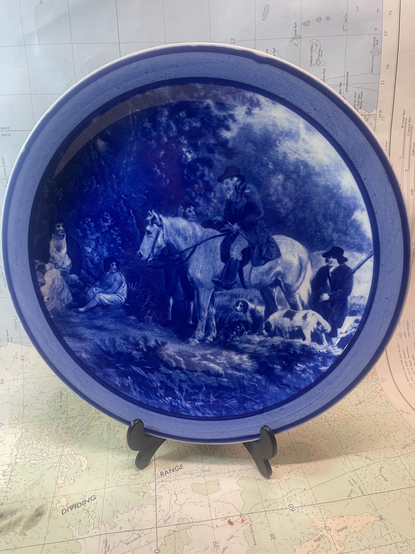 Vintage Royal Doulton Blue Transferware Plate – 26 cm