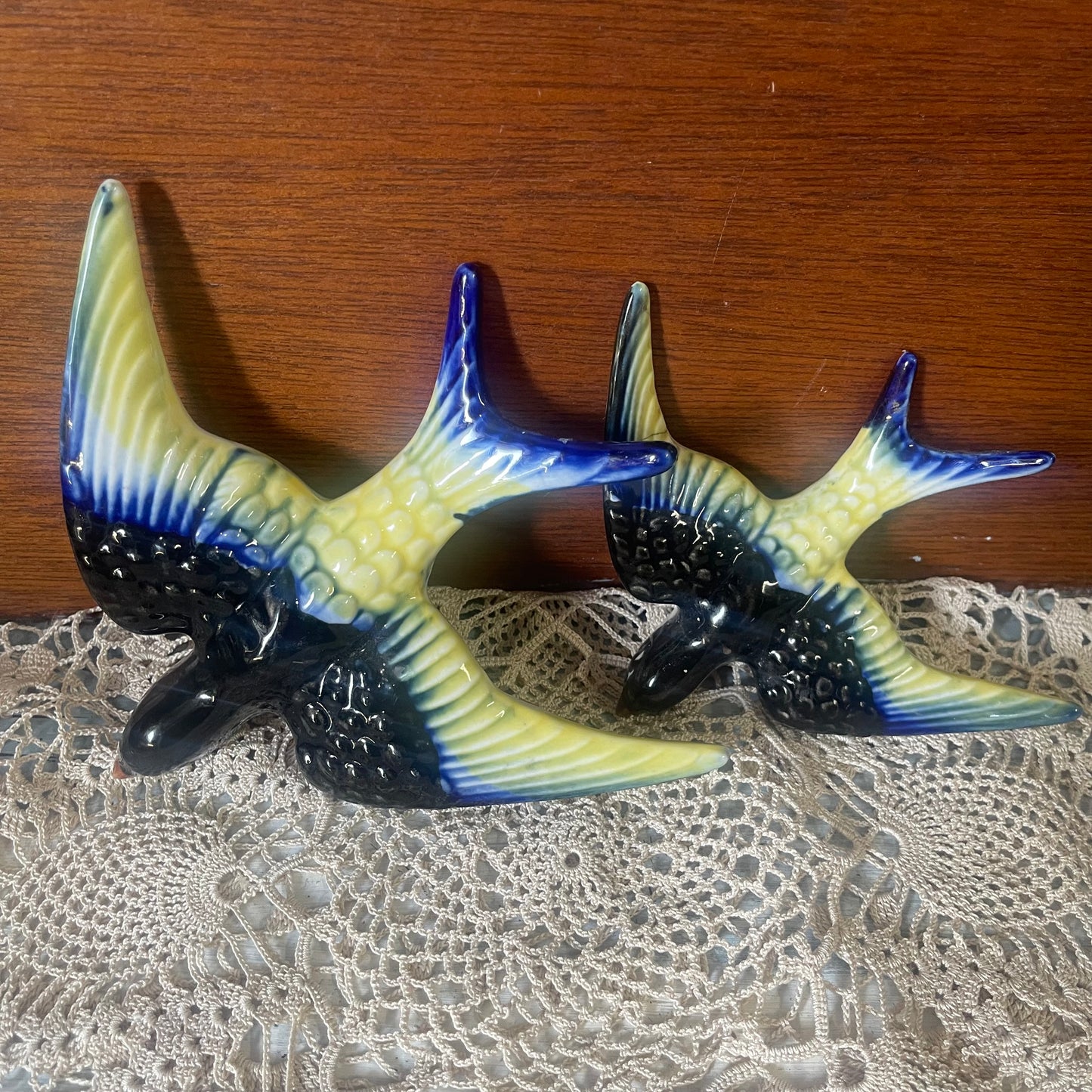 Pair of Ceramic Swallows , Japan — c.1950s