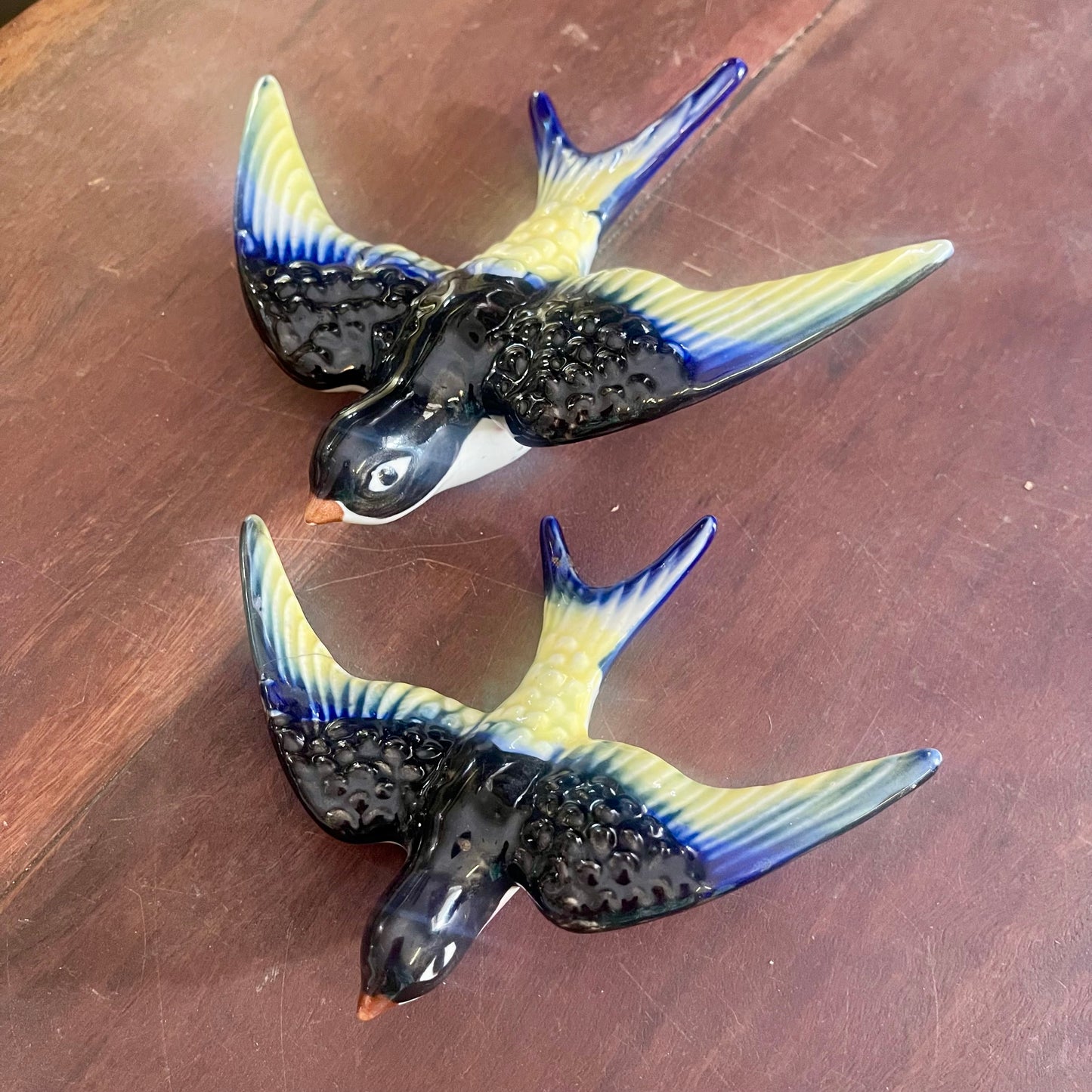 Pair of Ceramic Swallows , Japan — c.1950s