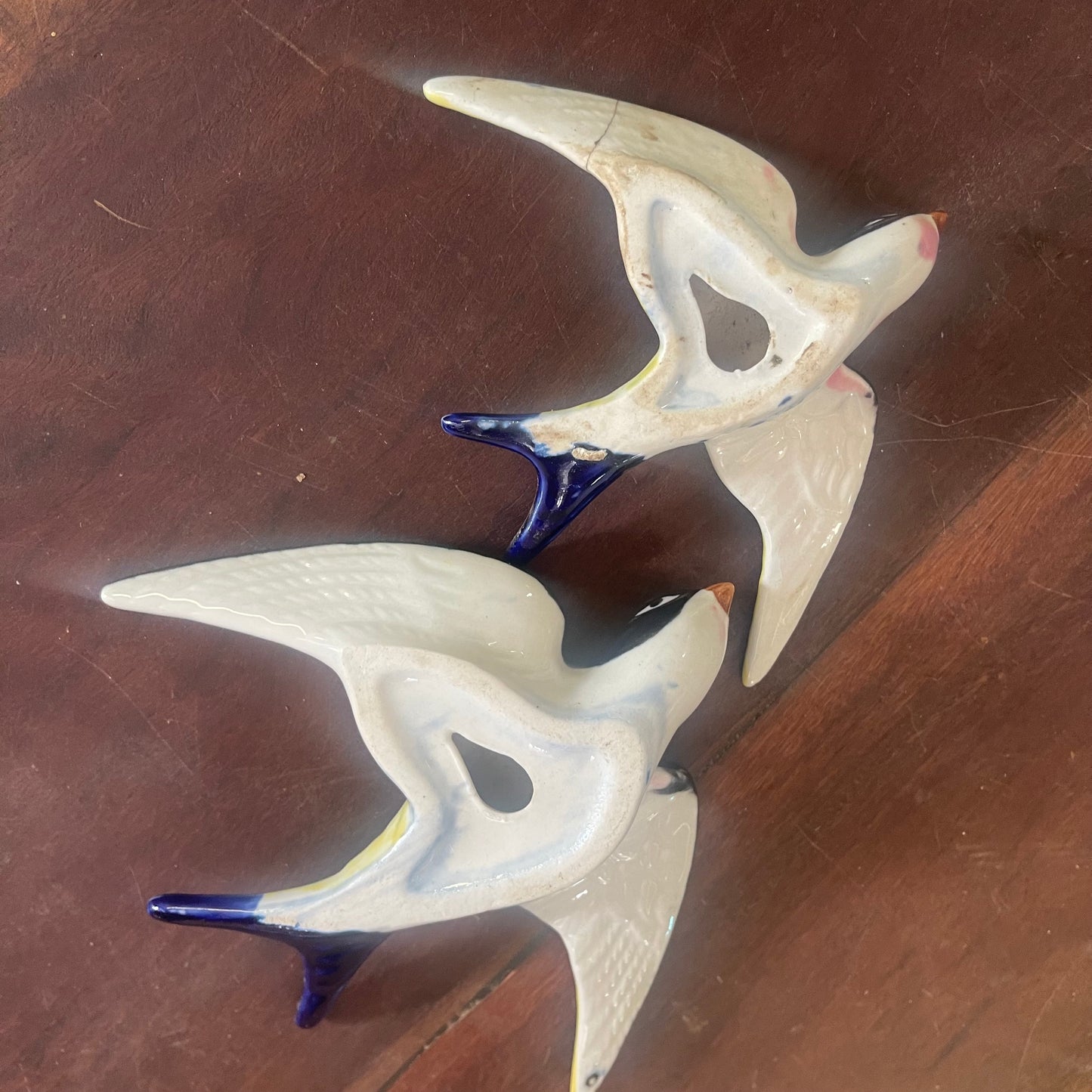 Pair of Ceramic Swallows , Japan — c.1950s