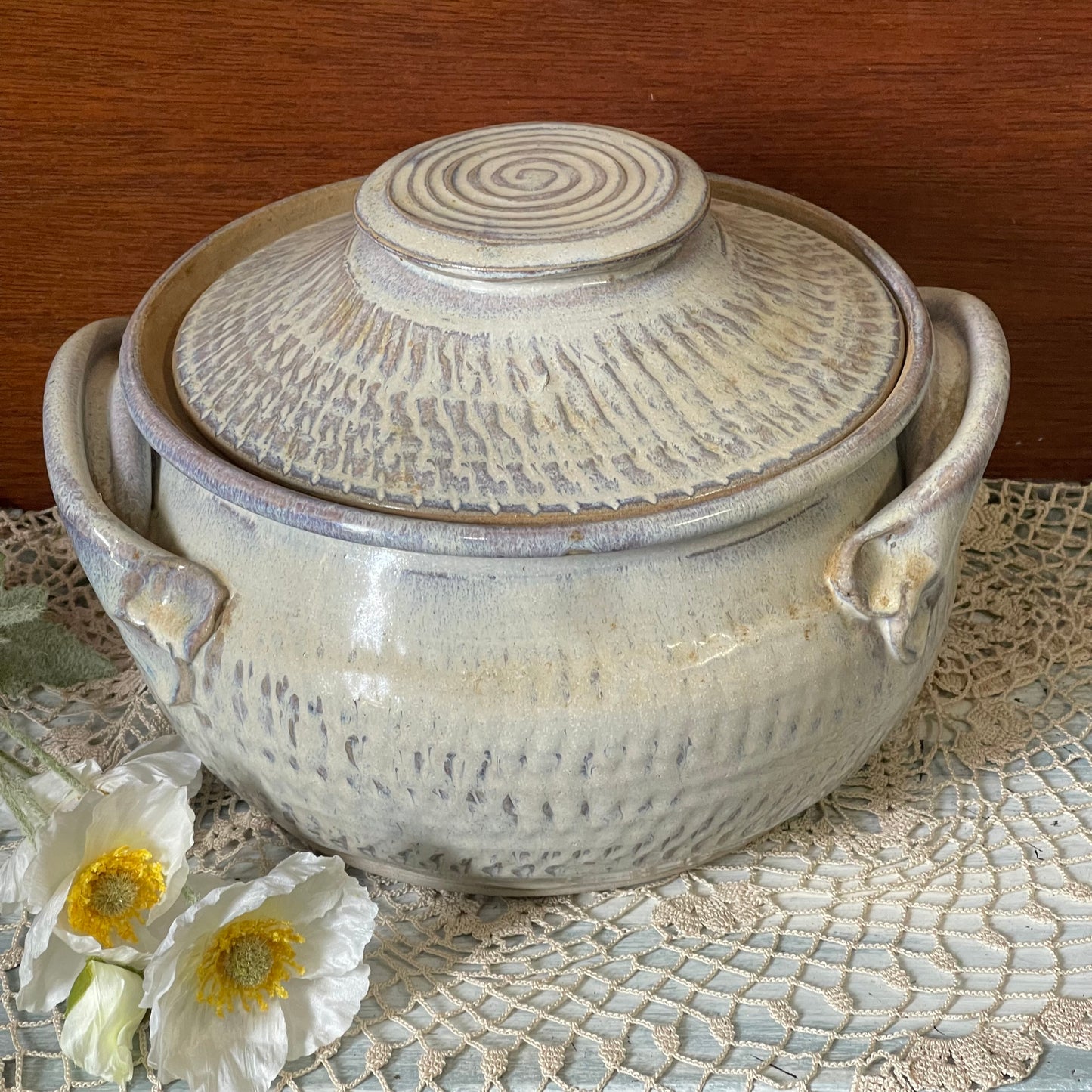Australian Studio Pottery Casserole with Bowl Lid – 1970s Stoneware