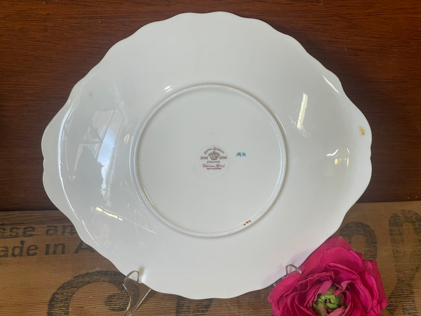 Vintage 1940s ROYAL ALBERT Bone China CHELSEA BIRDHandled Cake Plate