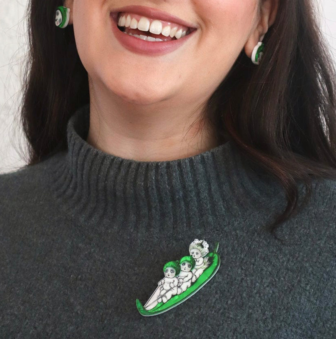 Gumnut Toboggan Brooch (2023) by Erstwilder and May Gibbs
