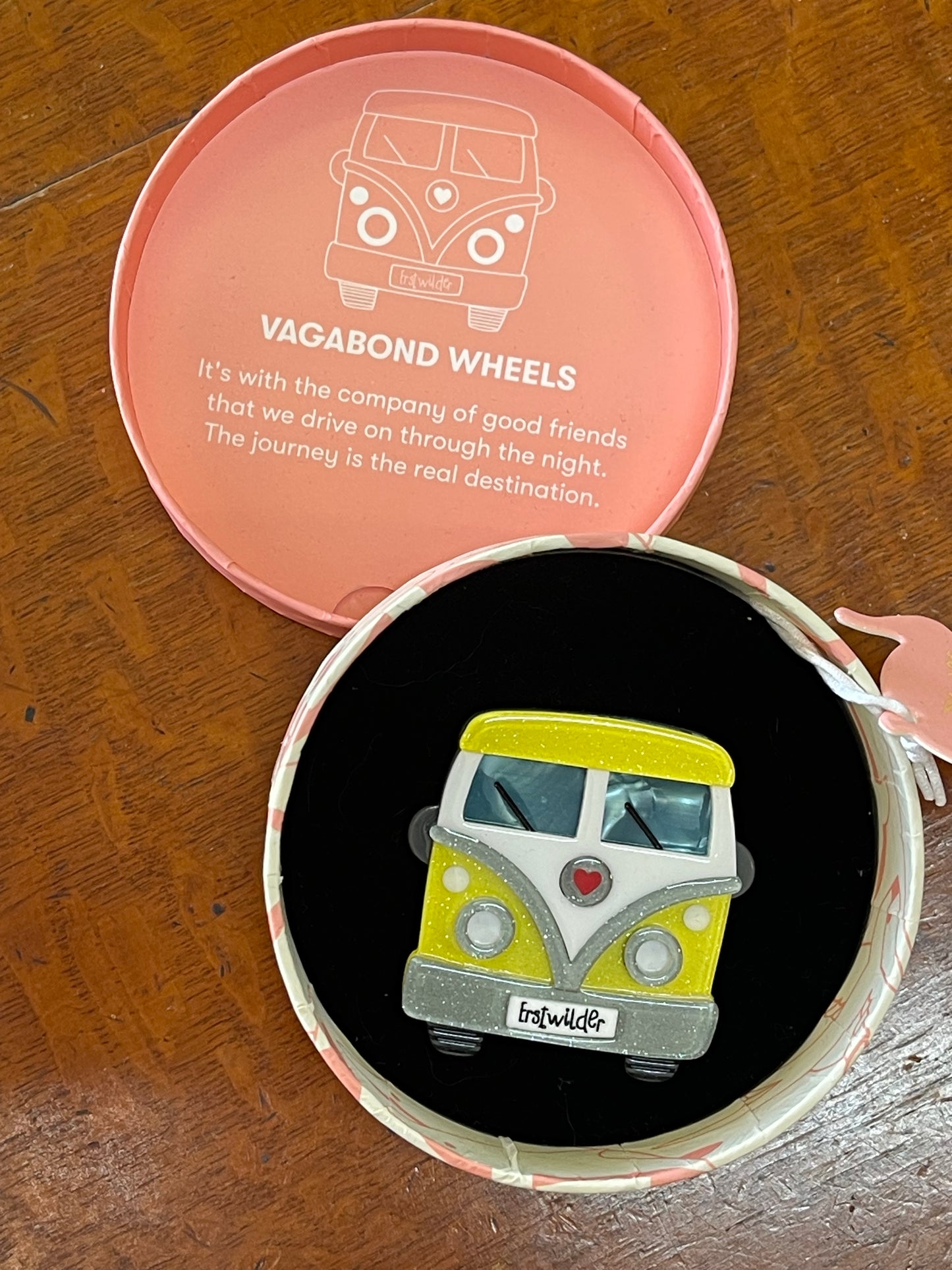Vagabond Wheels Brooch (2023) by Erstwilder