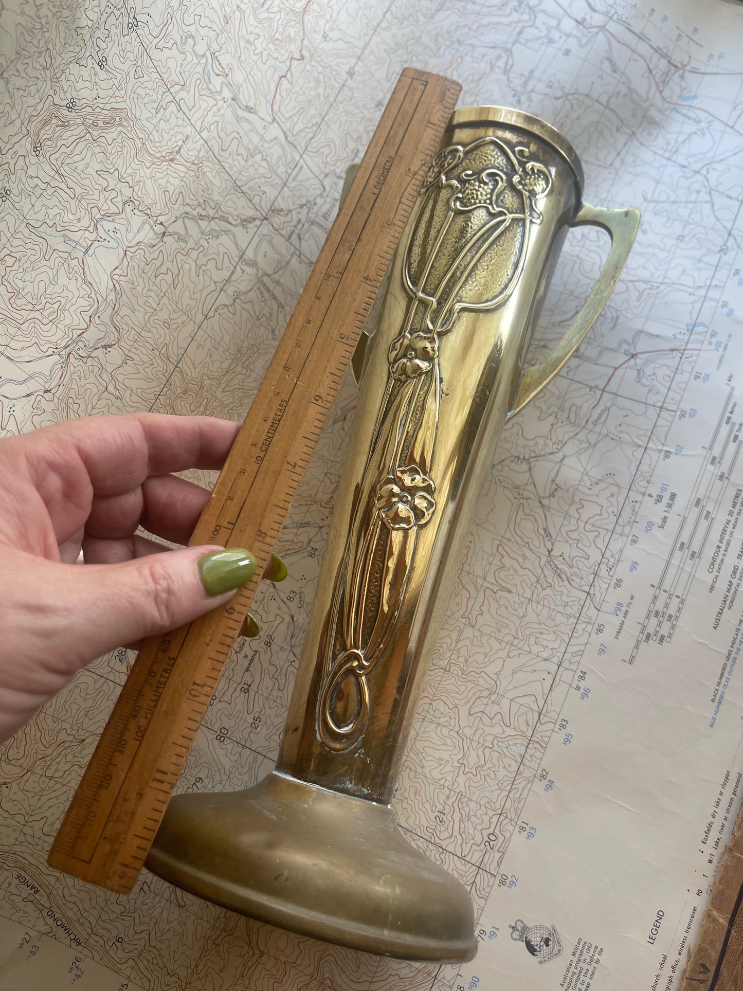 HALAH Ware Art Nouveau Brass Vase c.1910