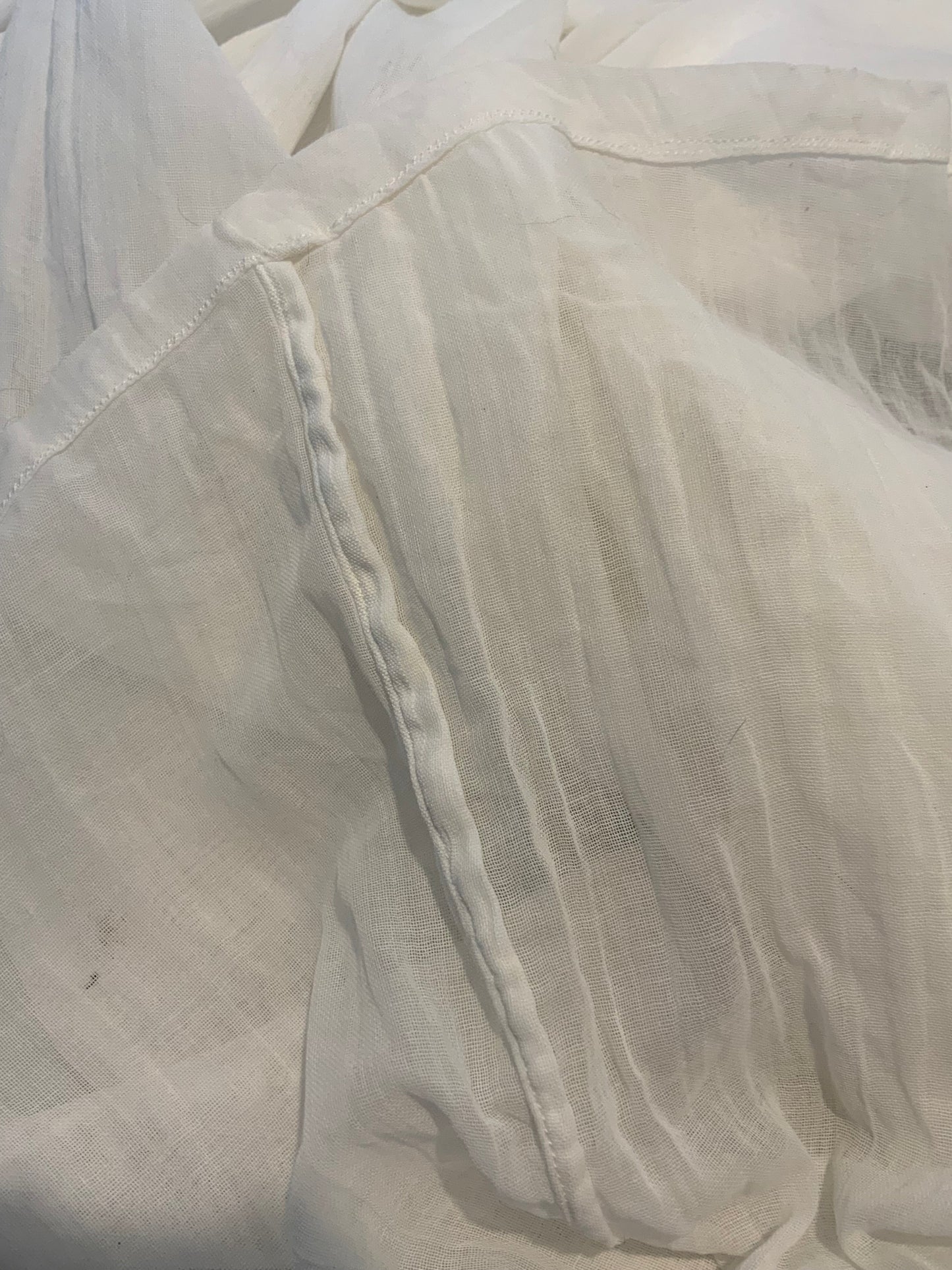 Edwardian White Cotton Lawn Gown with Handworked Lace (c.1905–1915)