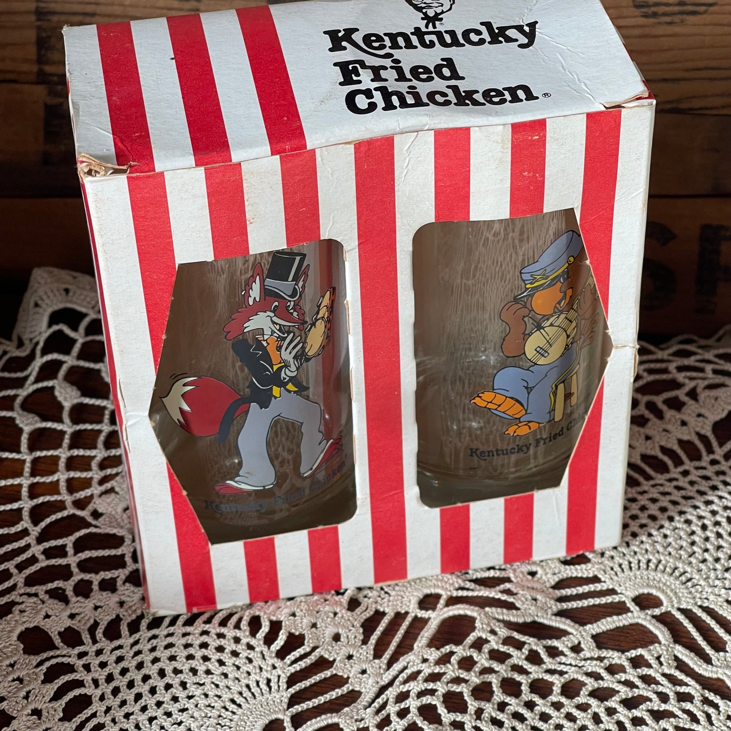 Vintage KFC “Banjo Band” Glass Set (Boxed Pair)