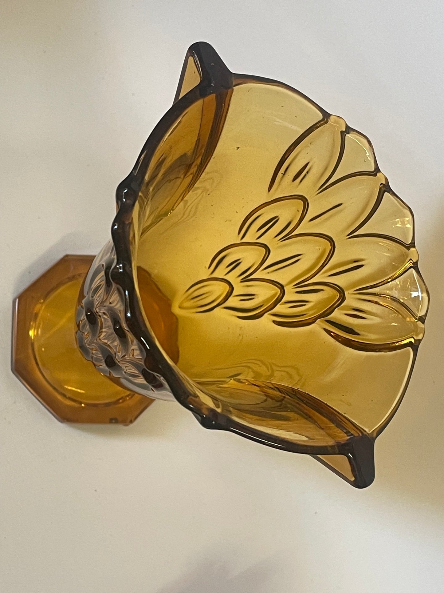 Art Deco amber glass vase, Stölzle Hermanova Hut, Czech Republic, 1930s