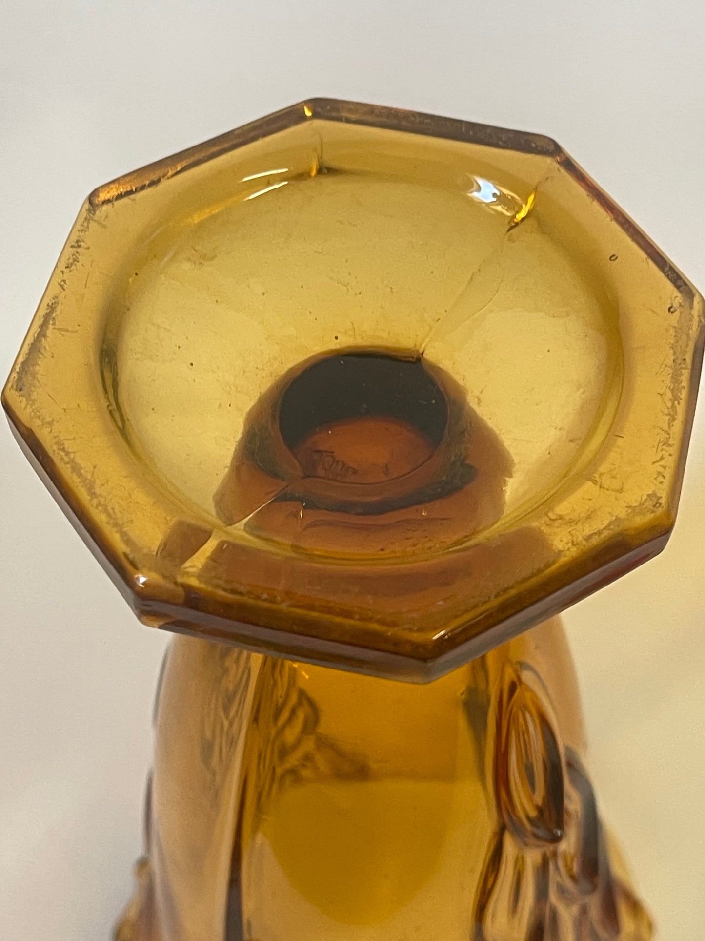 Art Deco amber glass vase, Stölzle Hermanova Hut, Czech Republic, 1930s