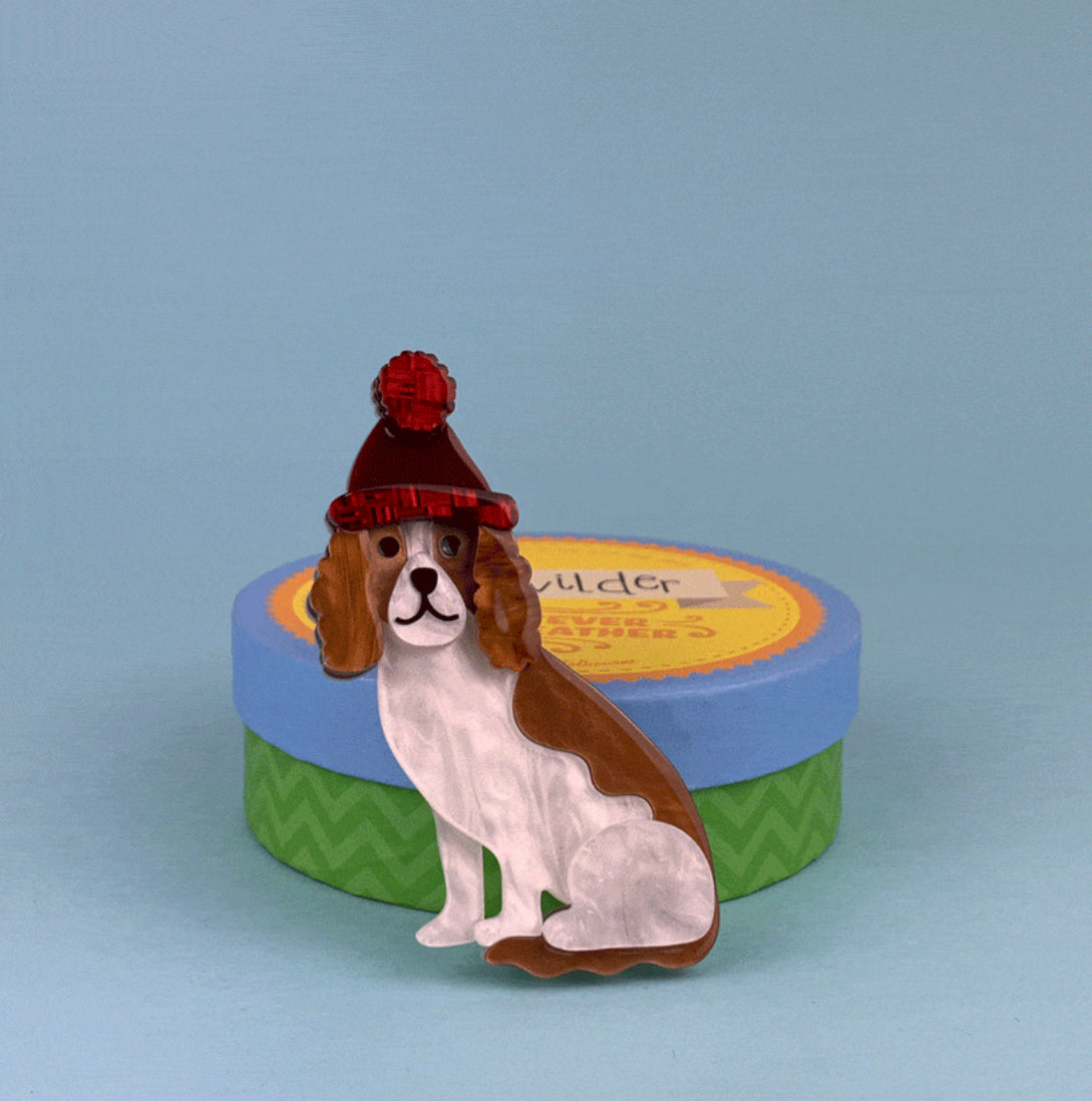 Wintertime Walkies Brooch (2020) by Erstwilder