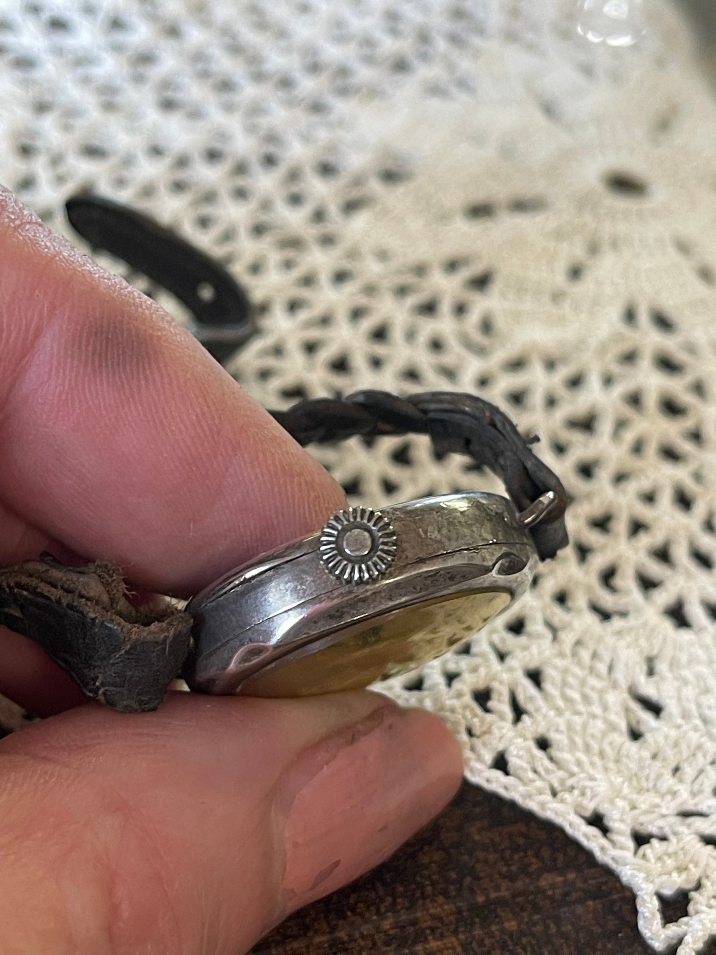 1920s Sterling Silver Ladies Wristwatch – Gilt Dial & Original Plaited Strap (Not Working)