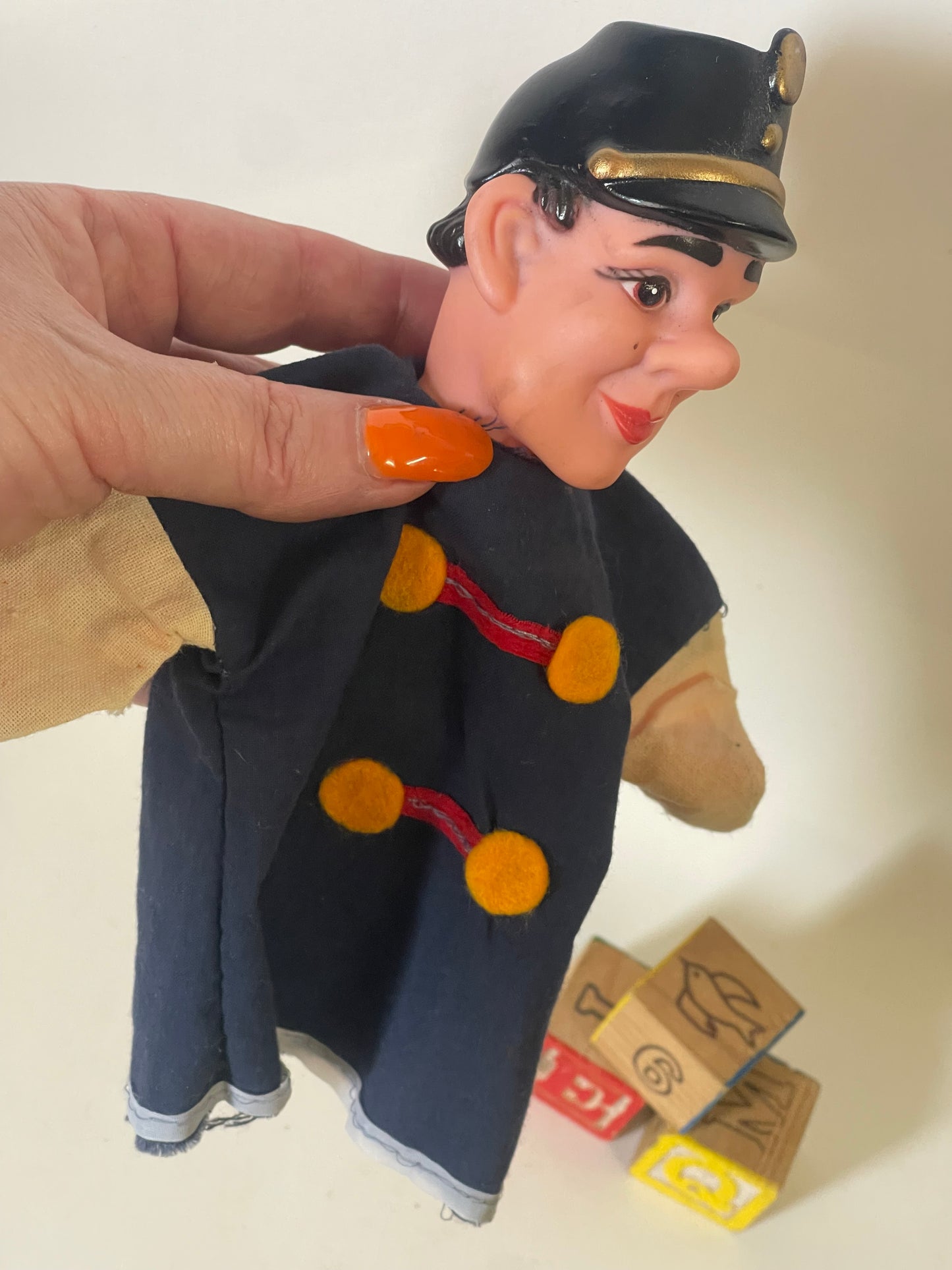 Hand Puppet toy 1969 Muppets Mr Rogers by Jim Henson Police Cop bobby