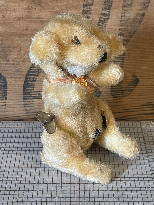 Vintage Japanese Clockwork Trick Dog (c.1950s) – Flocked Plush – Non Working