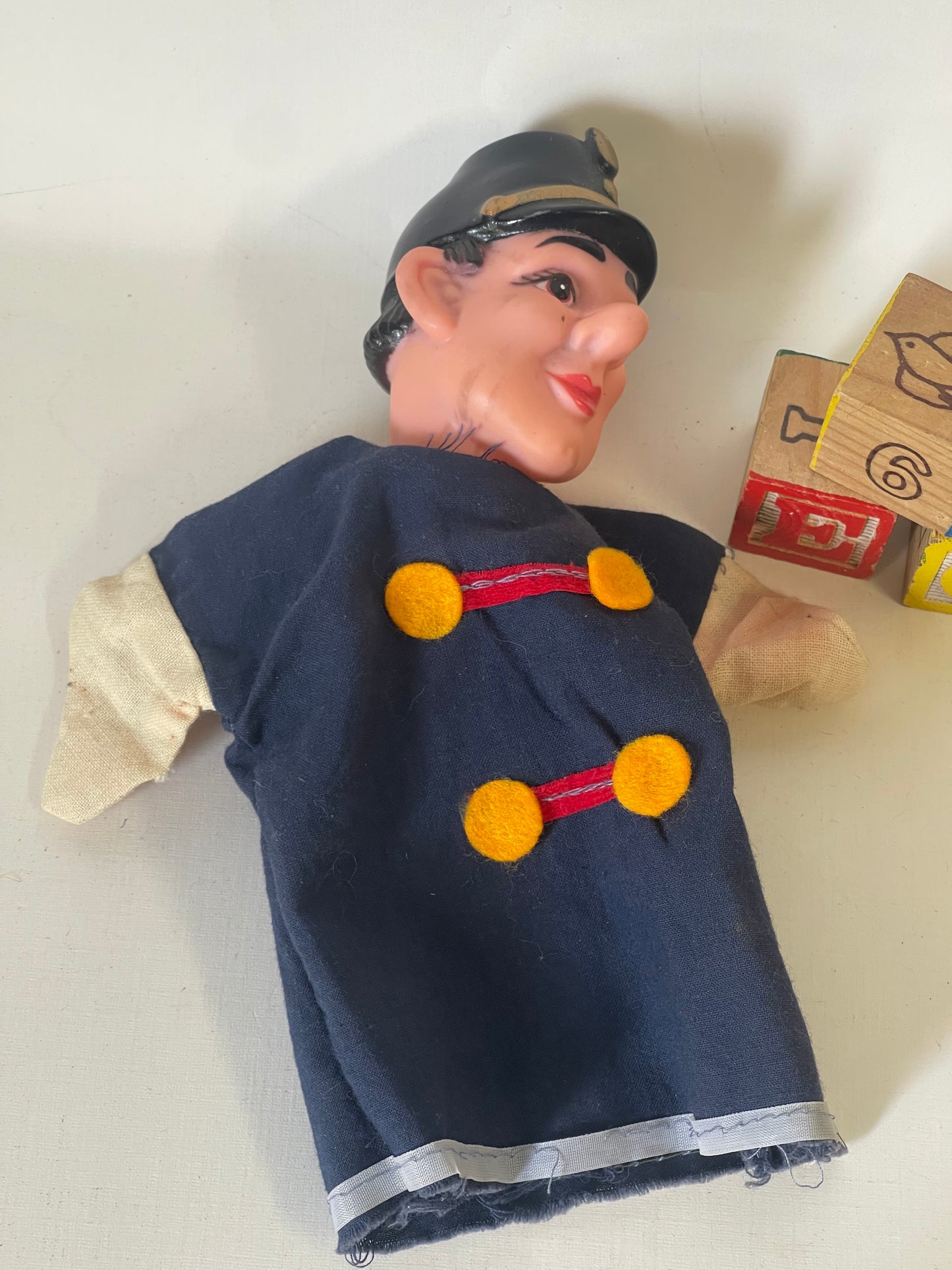 Hand Puppet toy 1969 Muppets Mr Rogers by Jim Henson Police Cop bobby