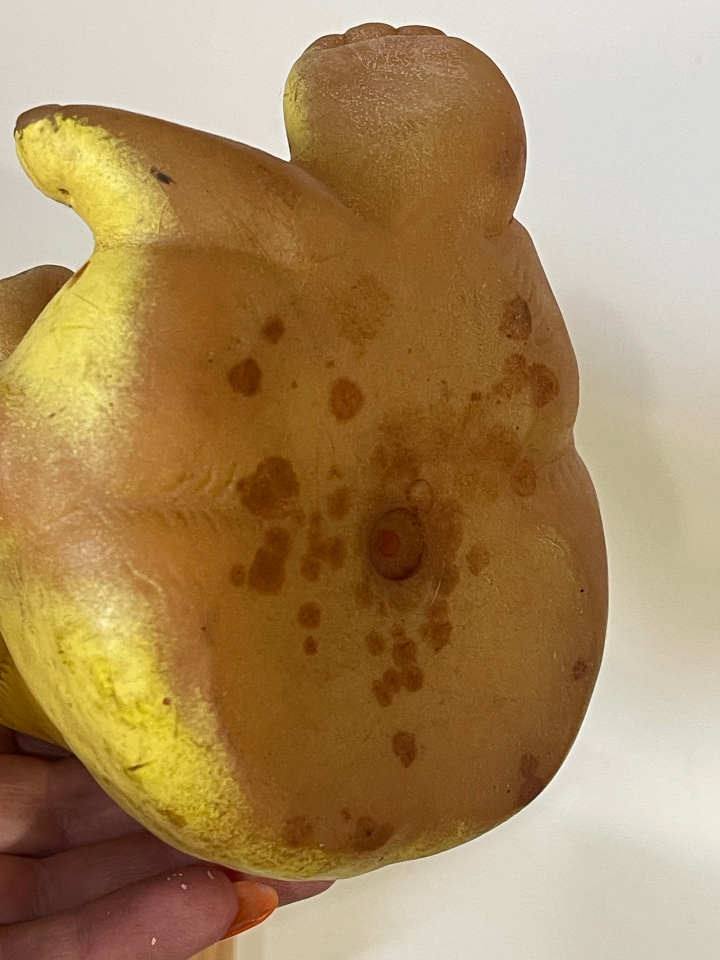 Vintage 60s Rubber Yellow Teddy Bear Squeaky toy