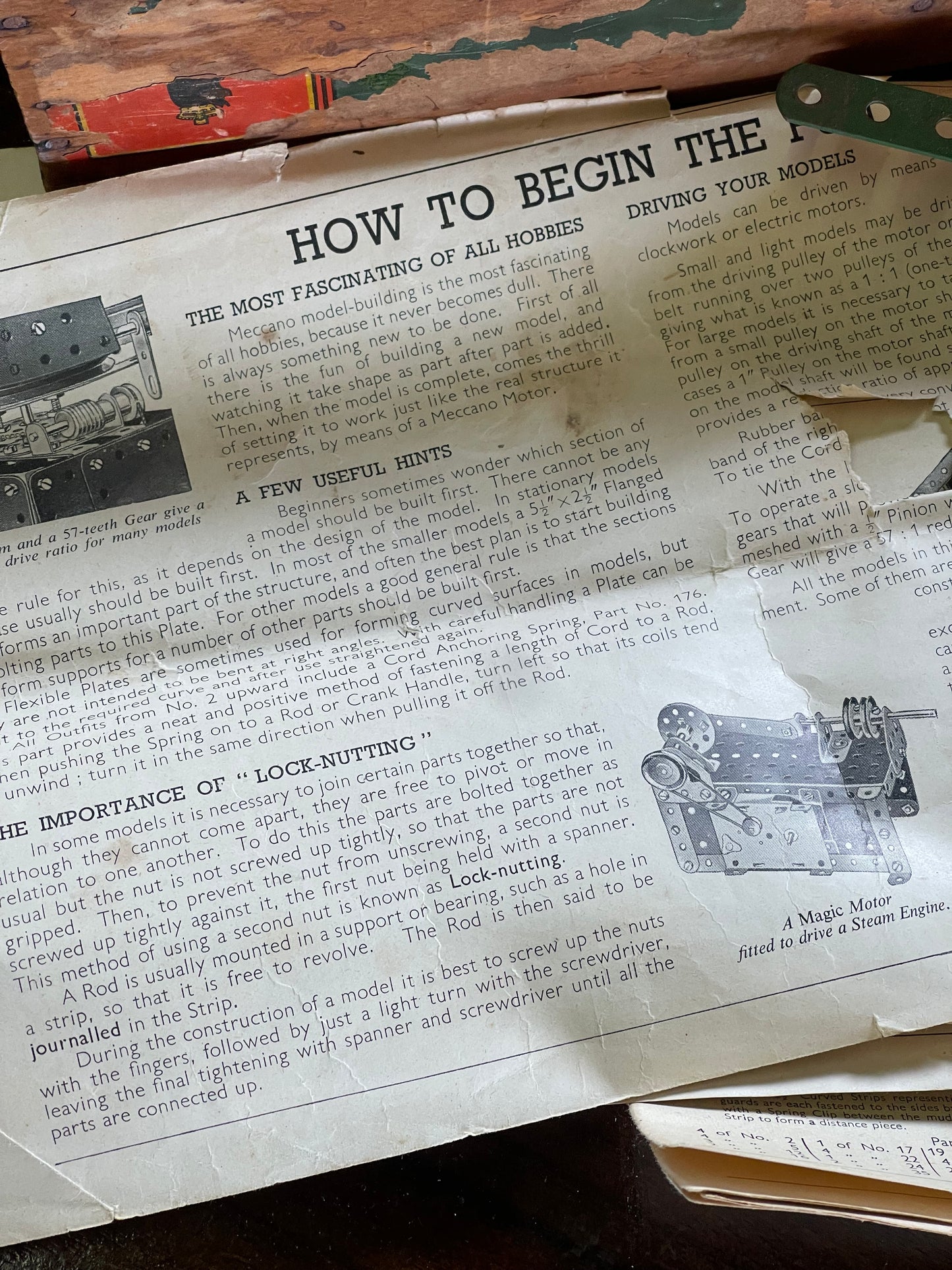 Pre-War Meccano Outfit in Original Timber Box (c.1920s–1930s)