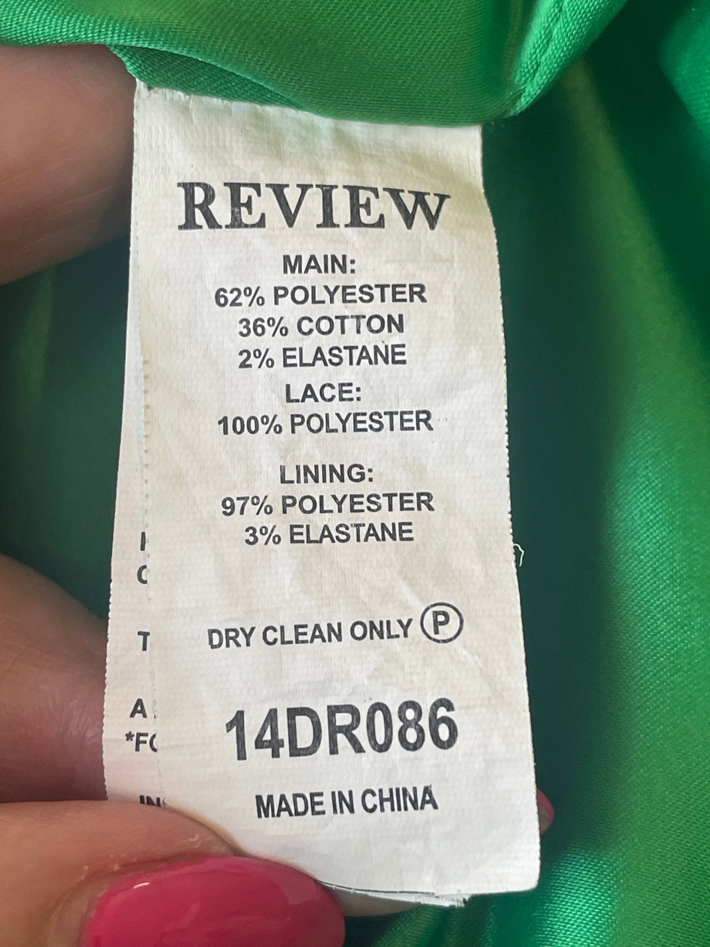 Vintage Review 90s does 40s green dress with black lace Size 14