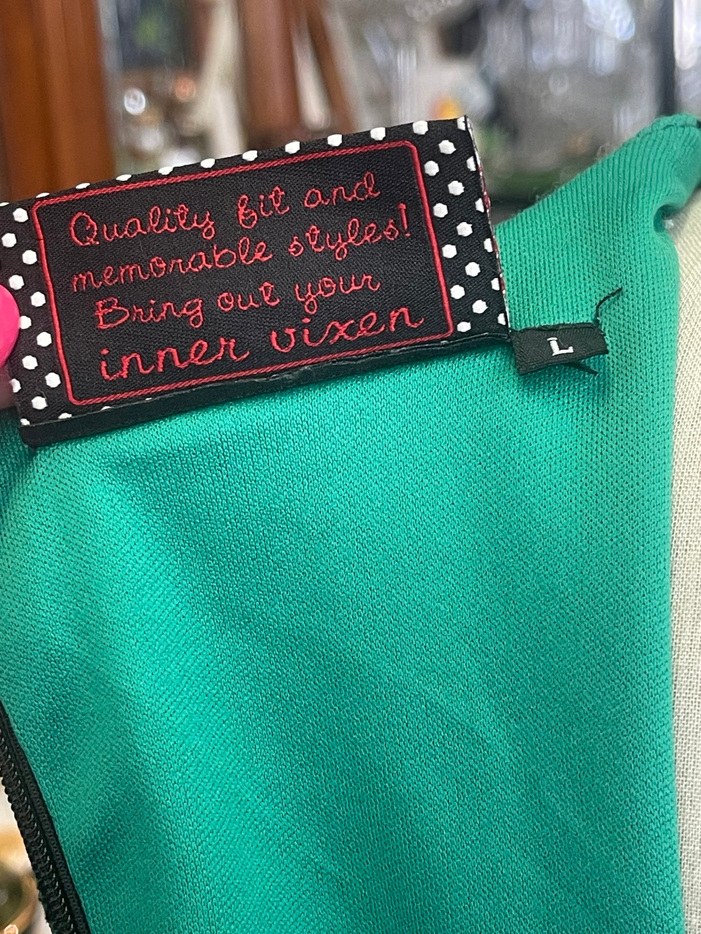 Voodoo Vixen green black vintage 40s style dress Size 12 L