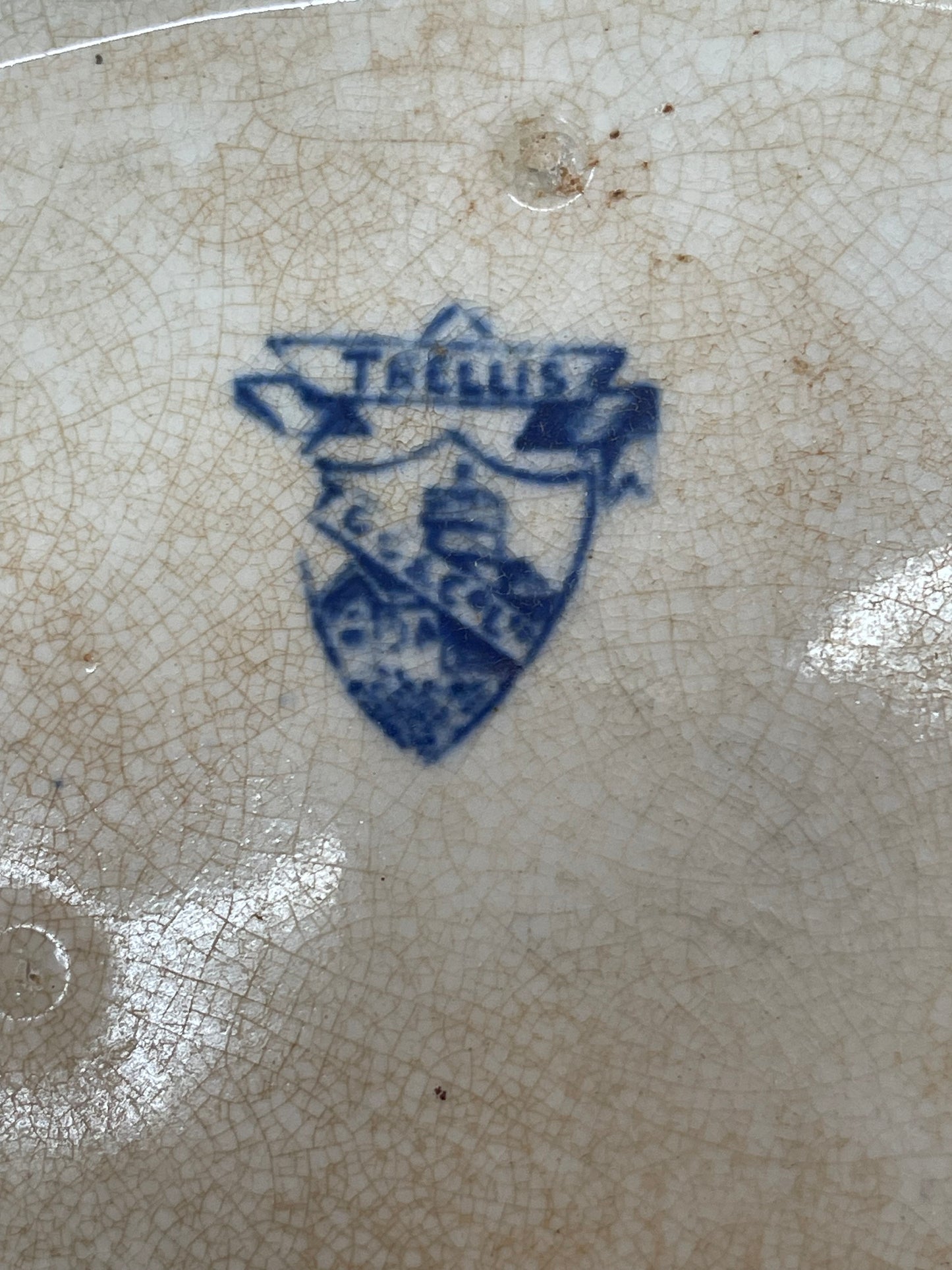 Antique English blue and white Lidded Vegetable Tureen