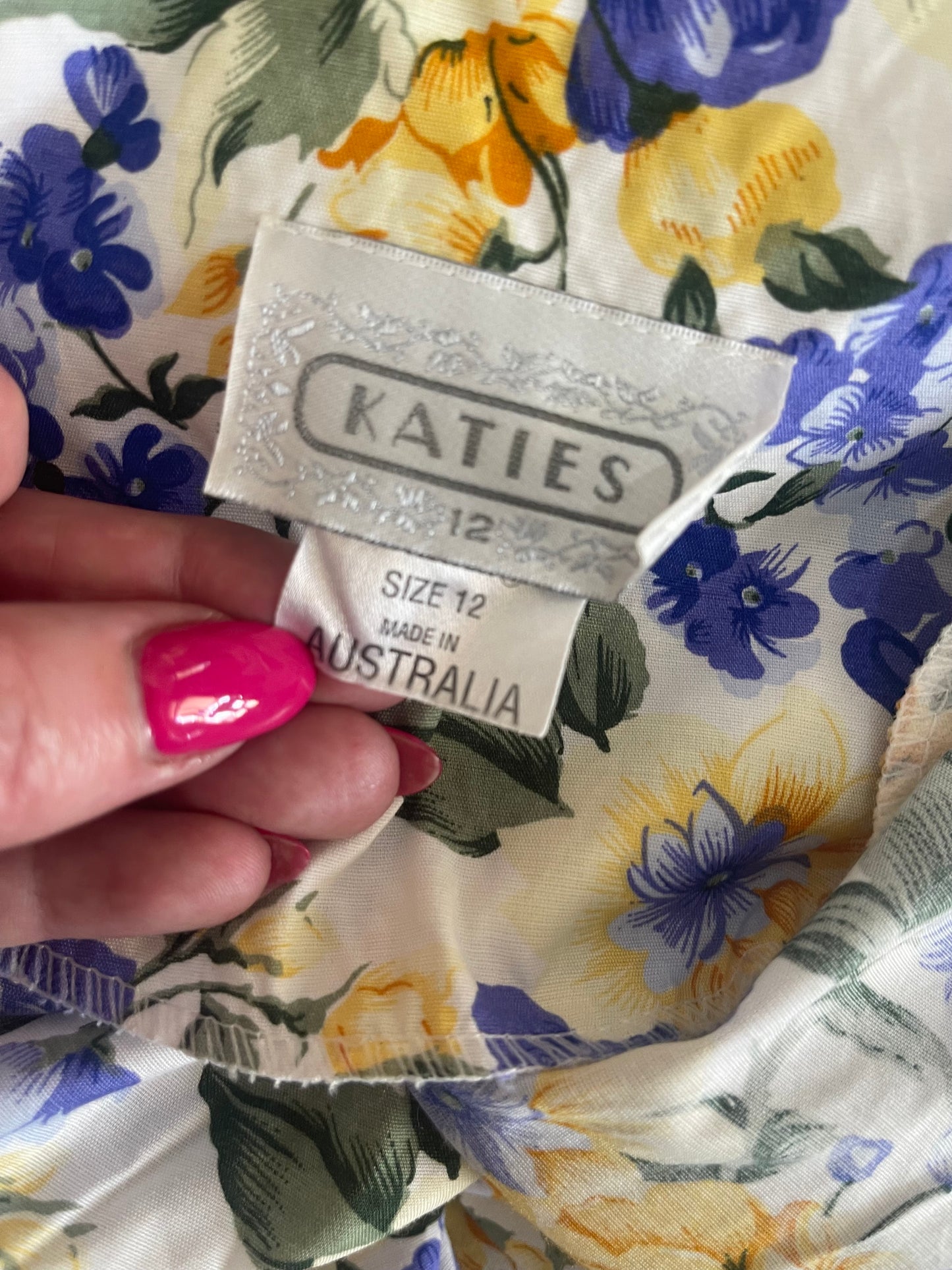 Vintage 1980s floral maxi day dress size 12 by Katie’s Australia