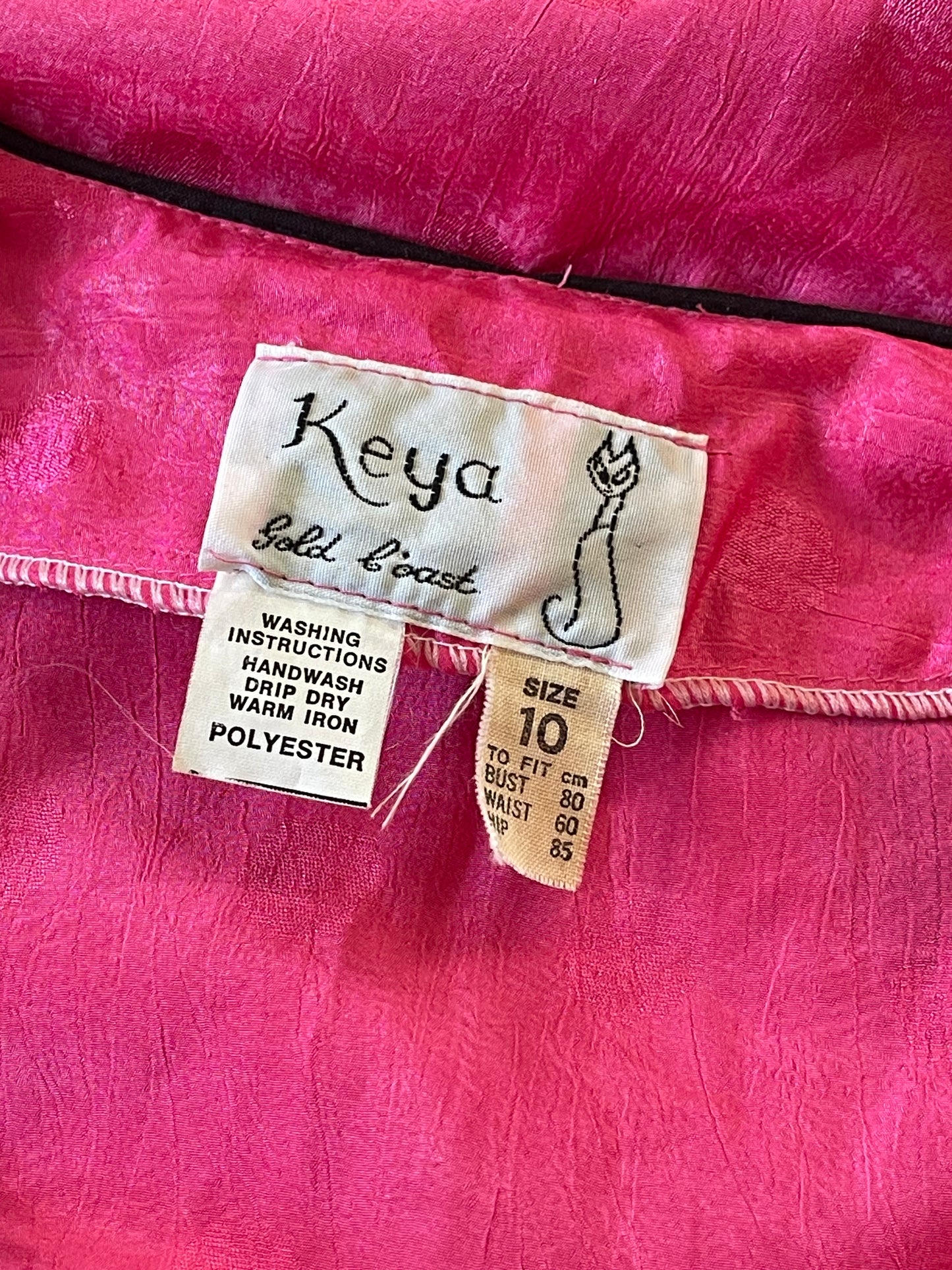 Vintage 1980s pink satin dress with harlequin skirt size 10 by Keya, Gold Coast Australia