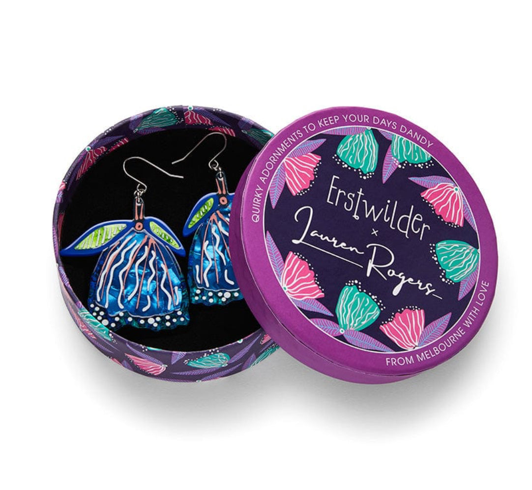 Fabled Flowering Gum Brooch And Drop earrings set by Erstwilder and Lauren Rogers