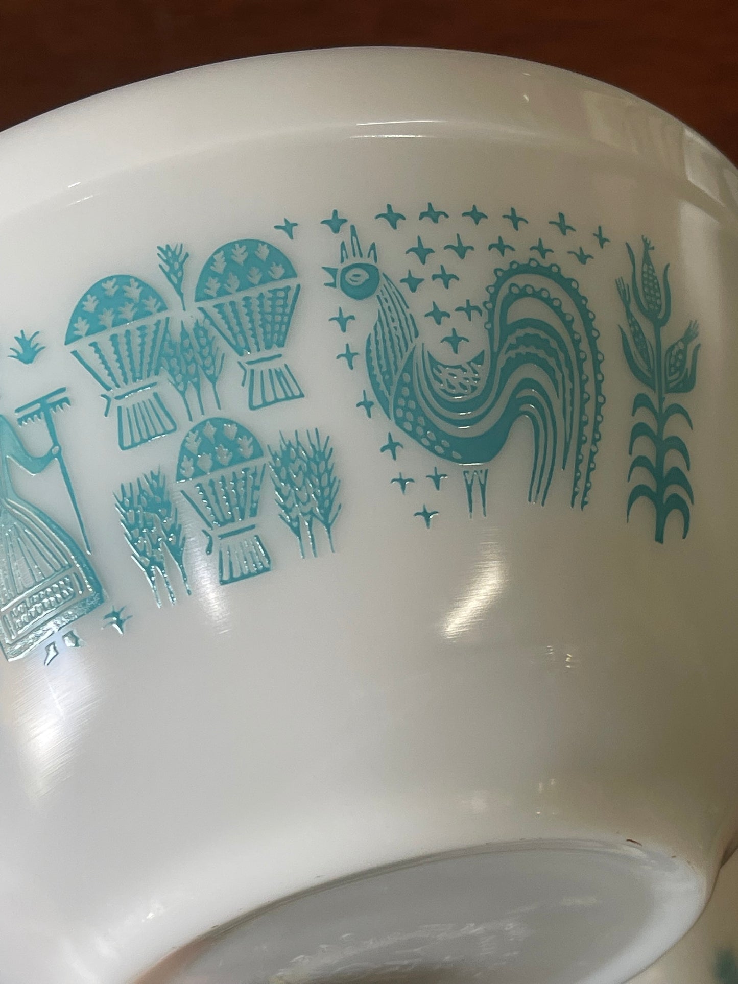 VINTAGE Blue And White Pyrex “Amish Butterprint” Mixing Bowls Set of TWO (2)