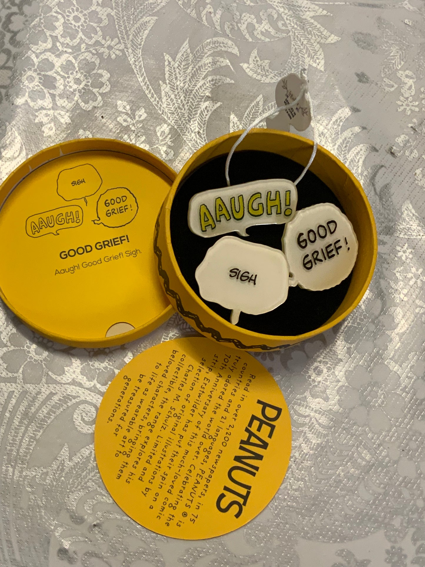 Erstwilder x Peanuts “Aaugh! Good Grief! Sigh.” Mini Brooch Set (2020)