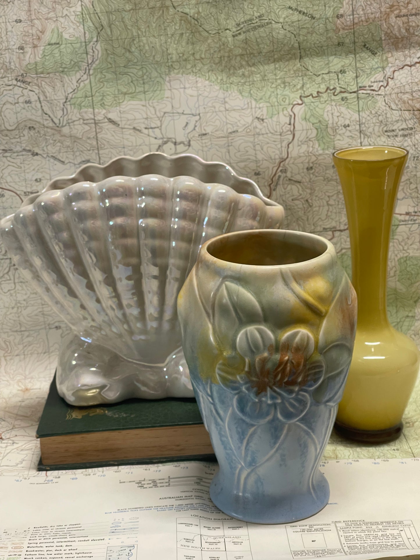 Large Vintage Raynham Lustre Shell Vase / Planter – England c.1950s