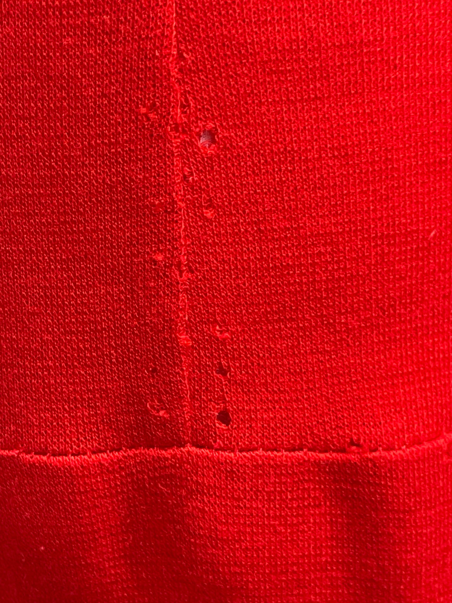Vintage 70s red wool jersey shirt waist dress, size 10-12