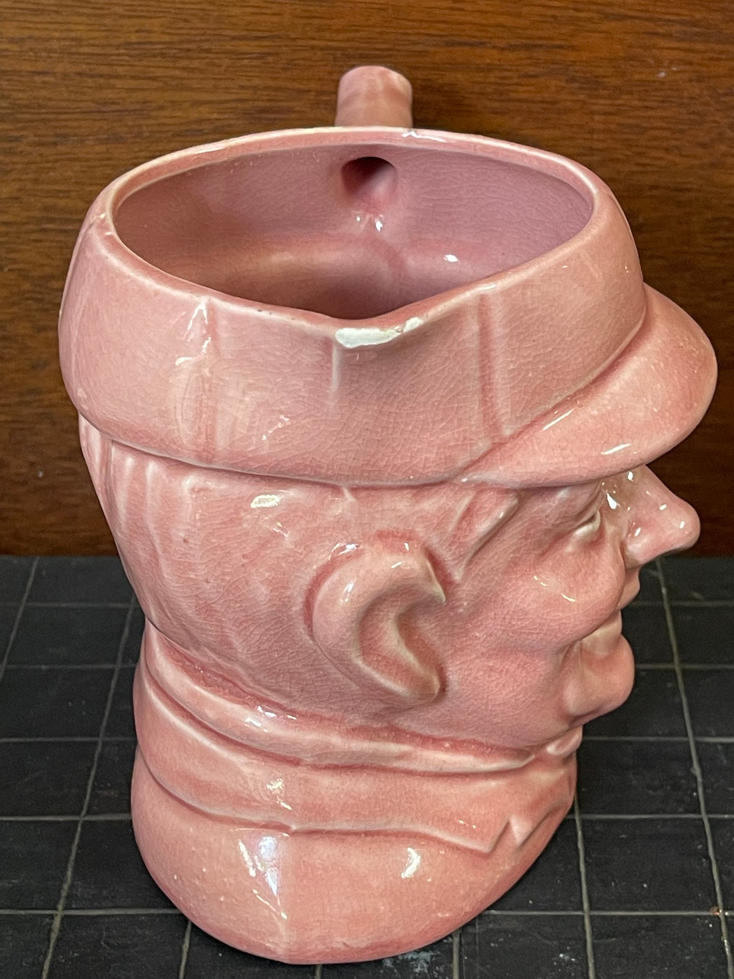 1940s Don Bradman Toby jug Pink Glaze