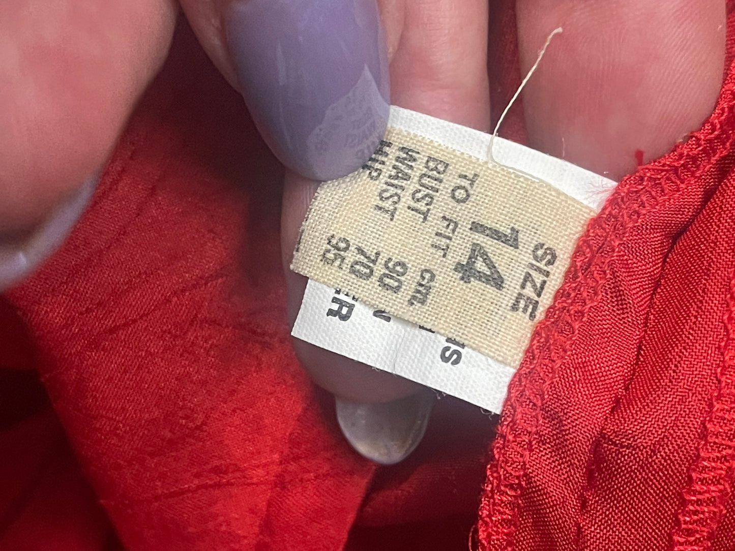Vintage 1980s red satin dress with button back and drop waist size 12-14 by Keya, Flaunt it Australia