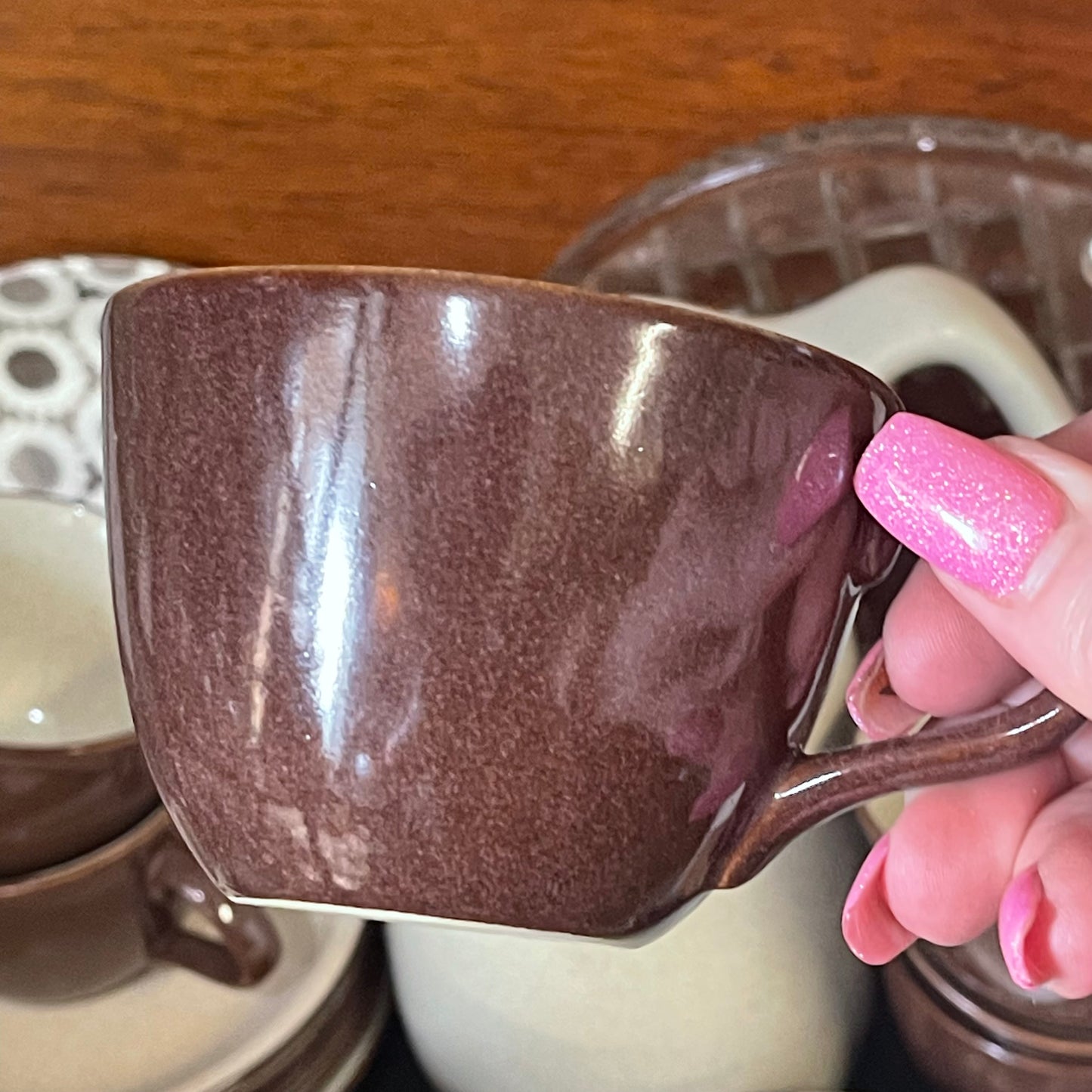 21 Piece Vintage English Ironstone Funky Retro 1970s Coffee Tea Set