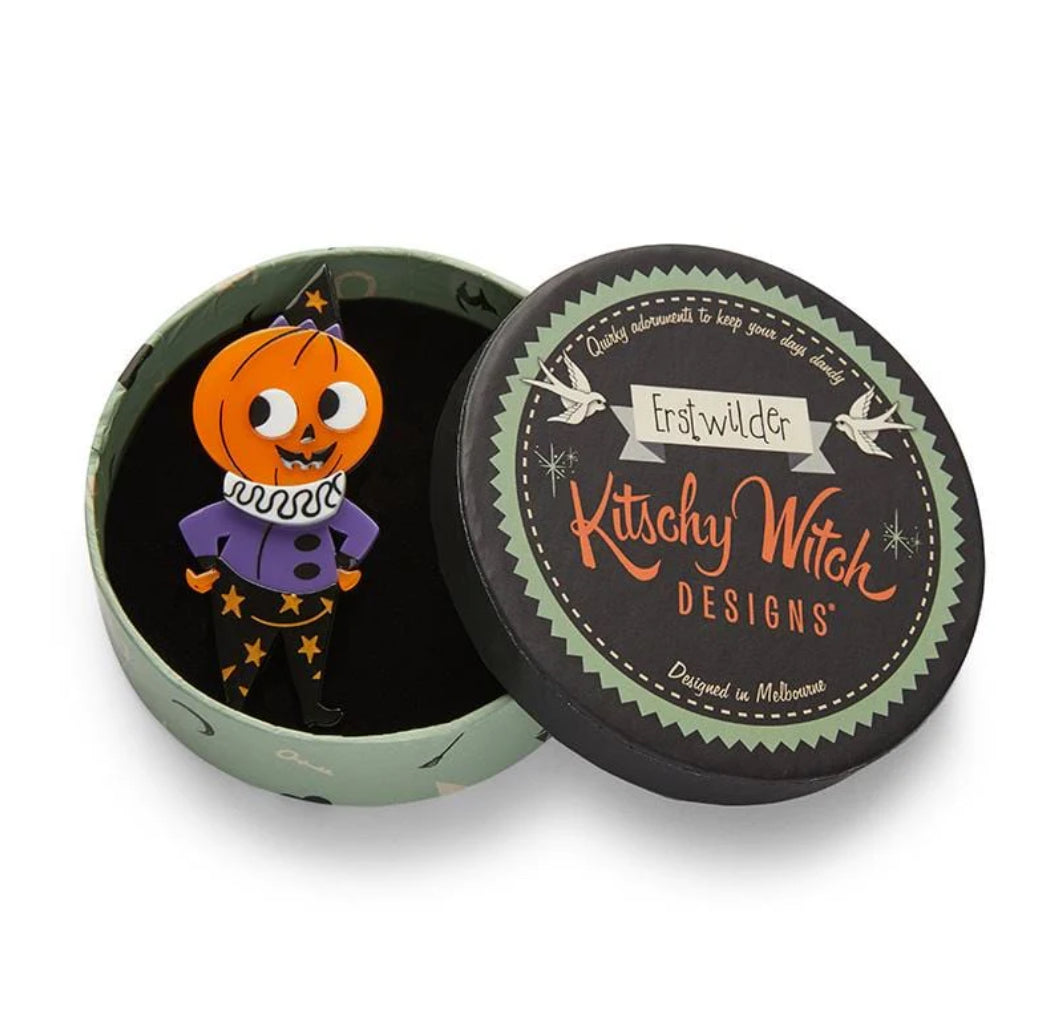 Hair-Raising Hal Brooch (2020) by Stephanie Buscema and Erstwilder