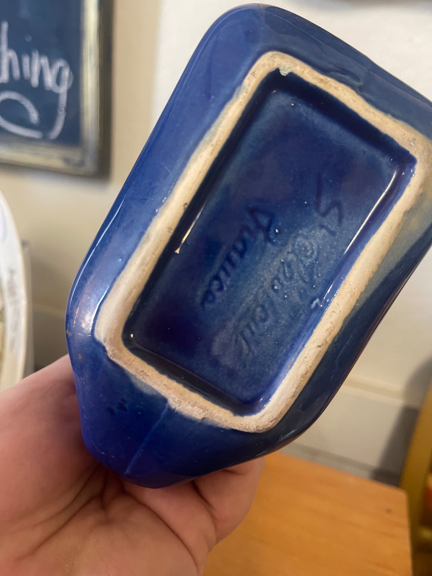 1950's Martell Cognac Blue Serving Jug Pitcher