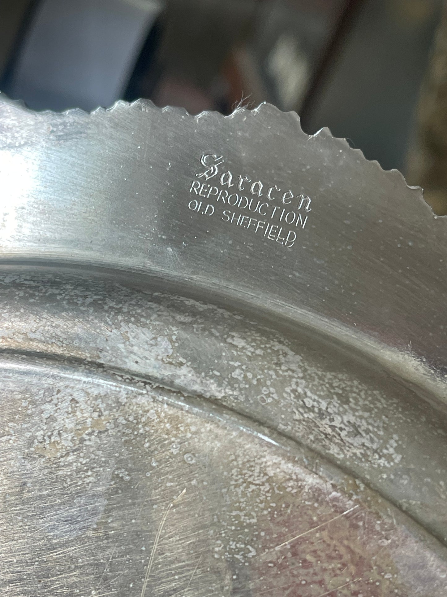 Saracen Old Sheffield–Style Chased Silverplate Tray — $58