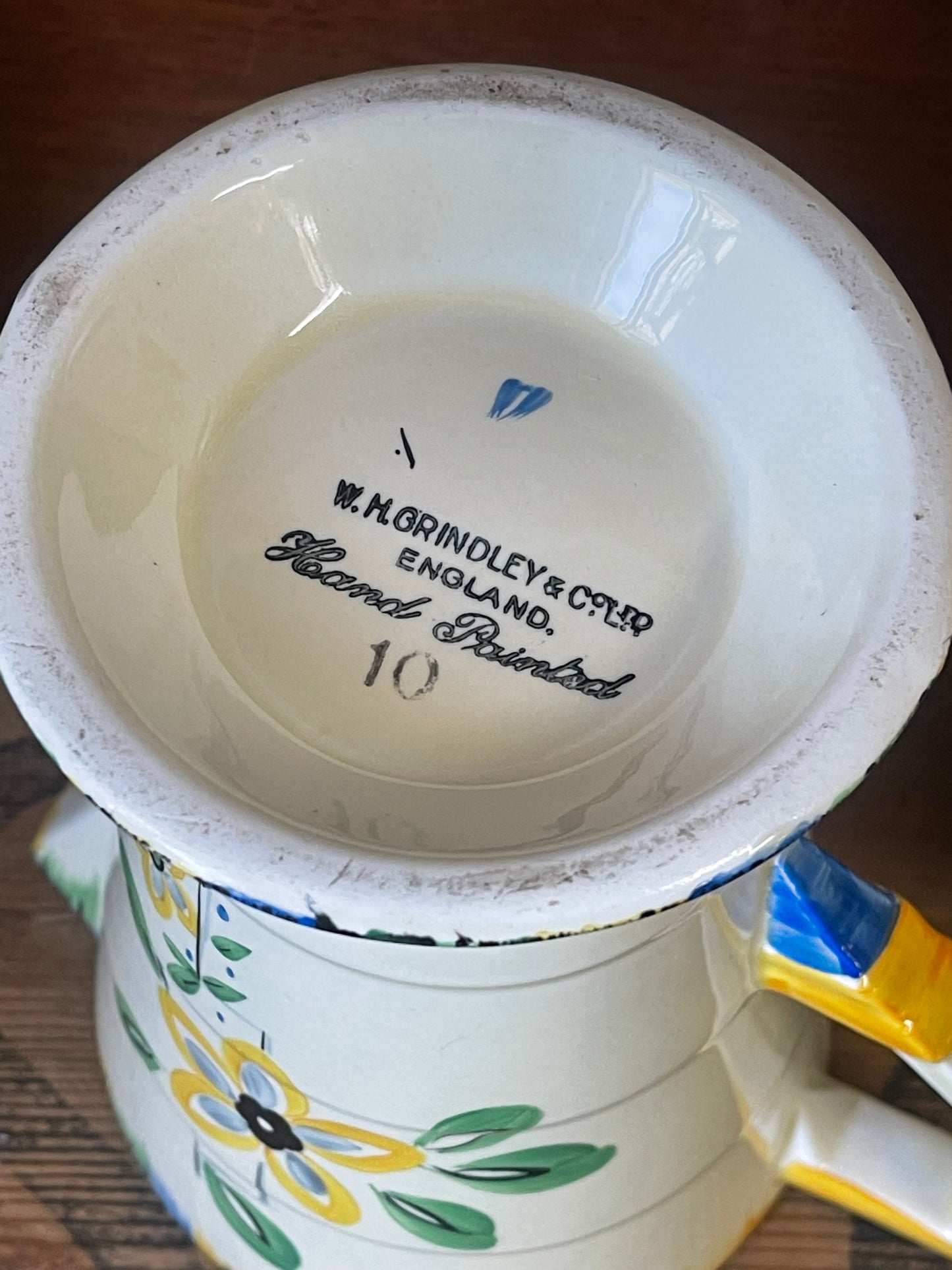Art Deco W H Grindley & Co Decorative Floral Jug