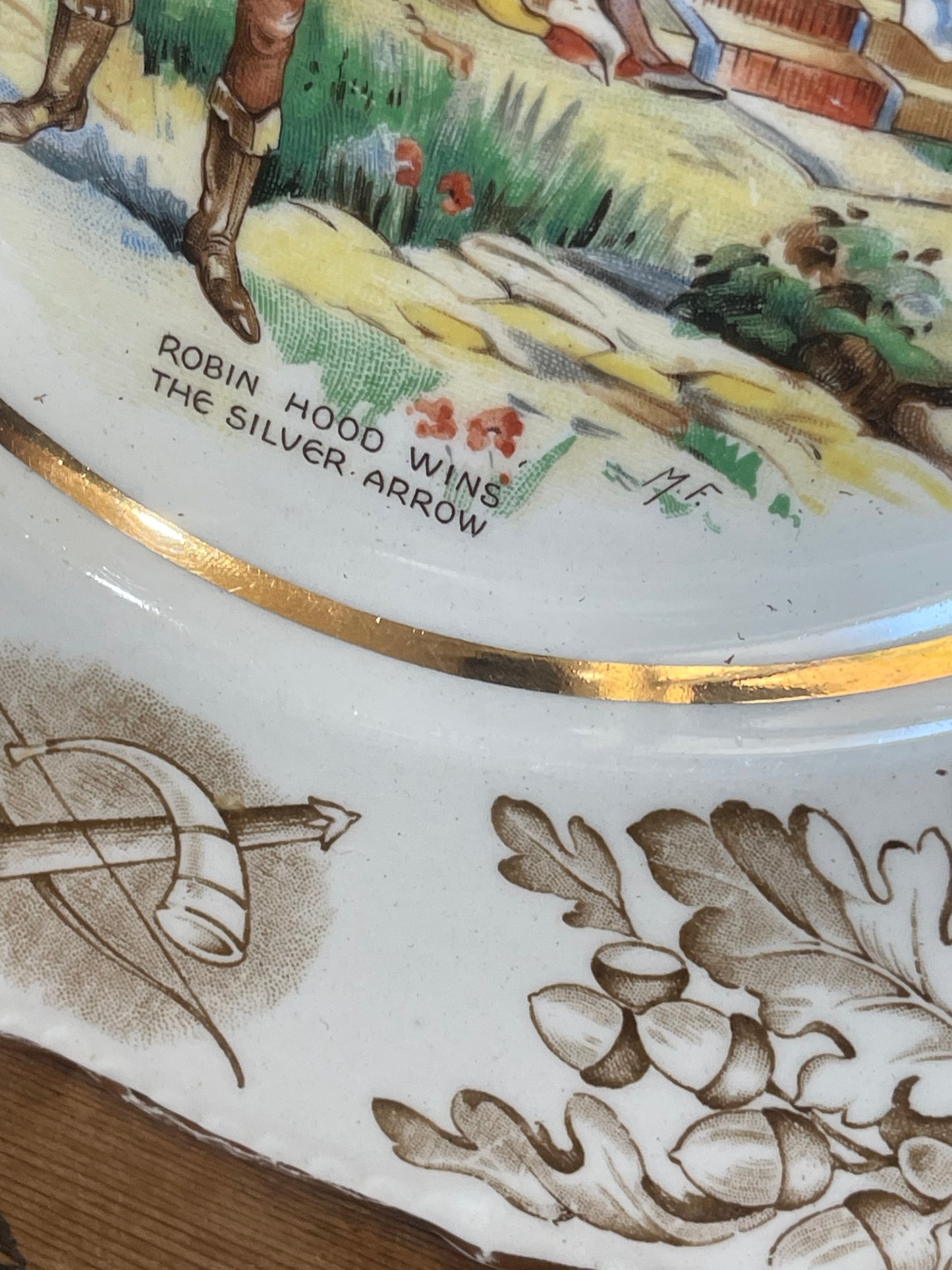 Vintage John Maddock & Sons Ltd Plate Robin Hood Wins the Silver Arrow