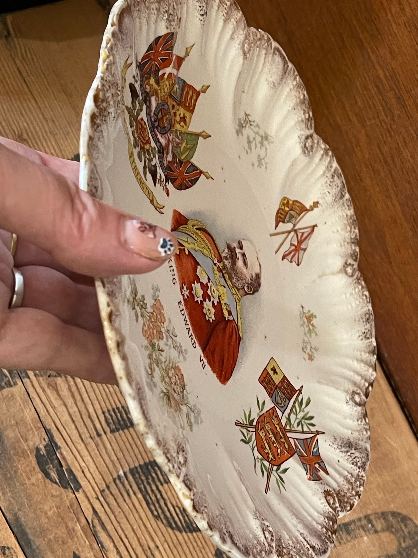 Antique King Edward VII Coronation Plate 1902 Unity is Strength