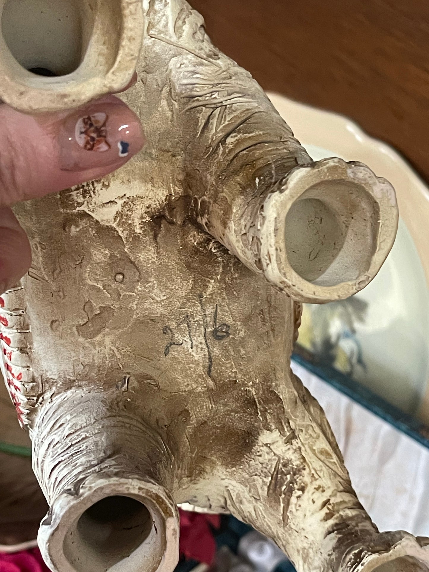 Vintage 1940s Ceramic Porcelain Elephant Figurine