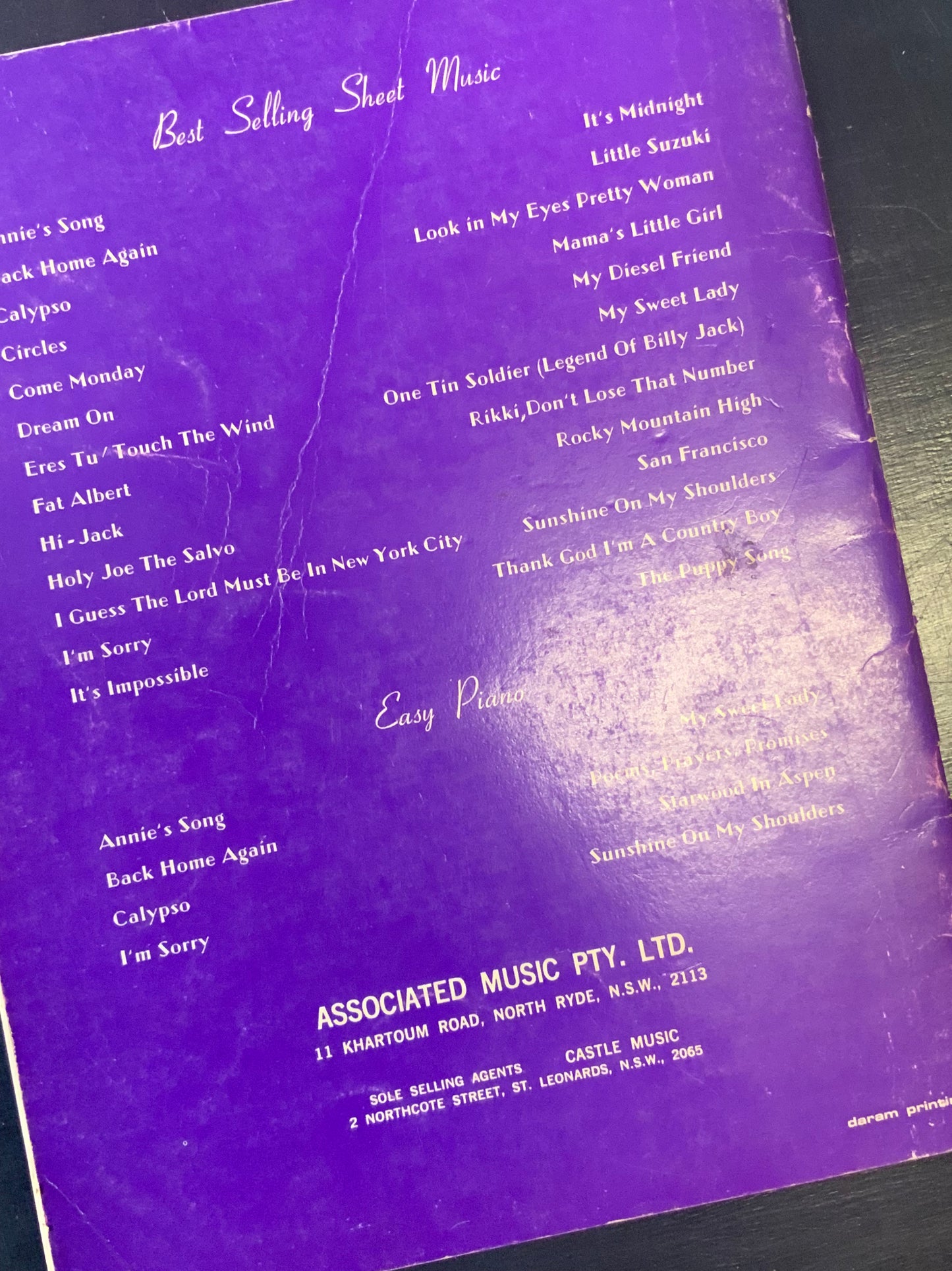 The Music of John Denver made easy for guitar 1974